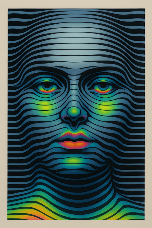 Neon Waveform Portrait