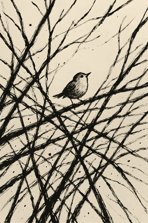 Solitary Bird in Thicket