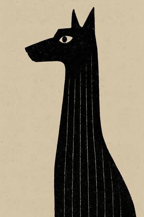 Woodcut Greyhound Profile