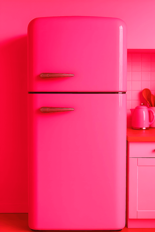 Retro Pink Refrigerator