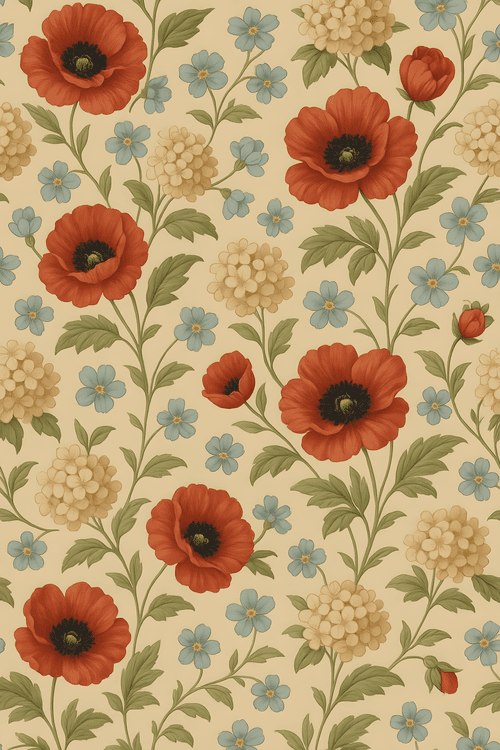 Vintage Poppy Garden