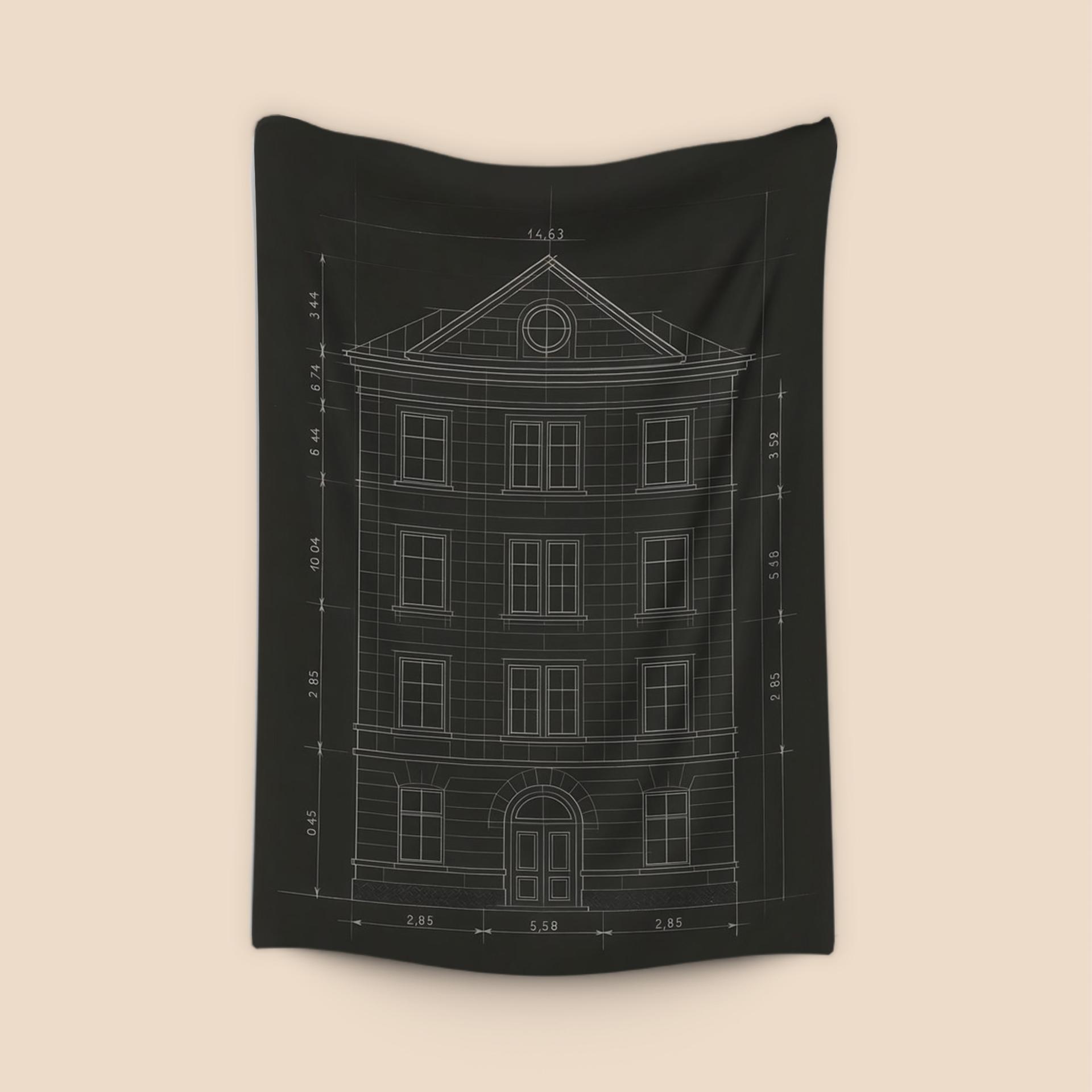 Classical Building Elevation Blueprint