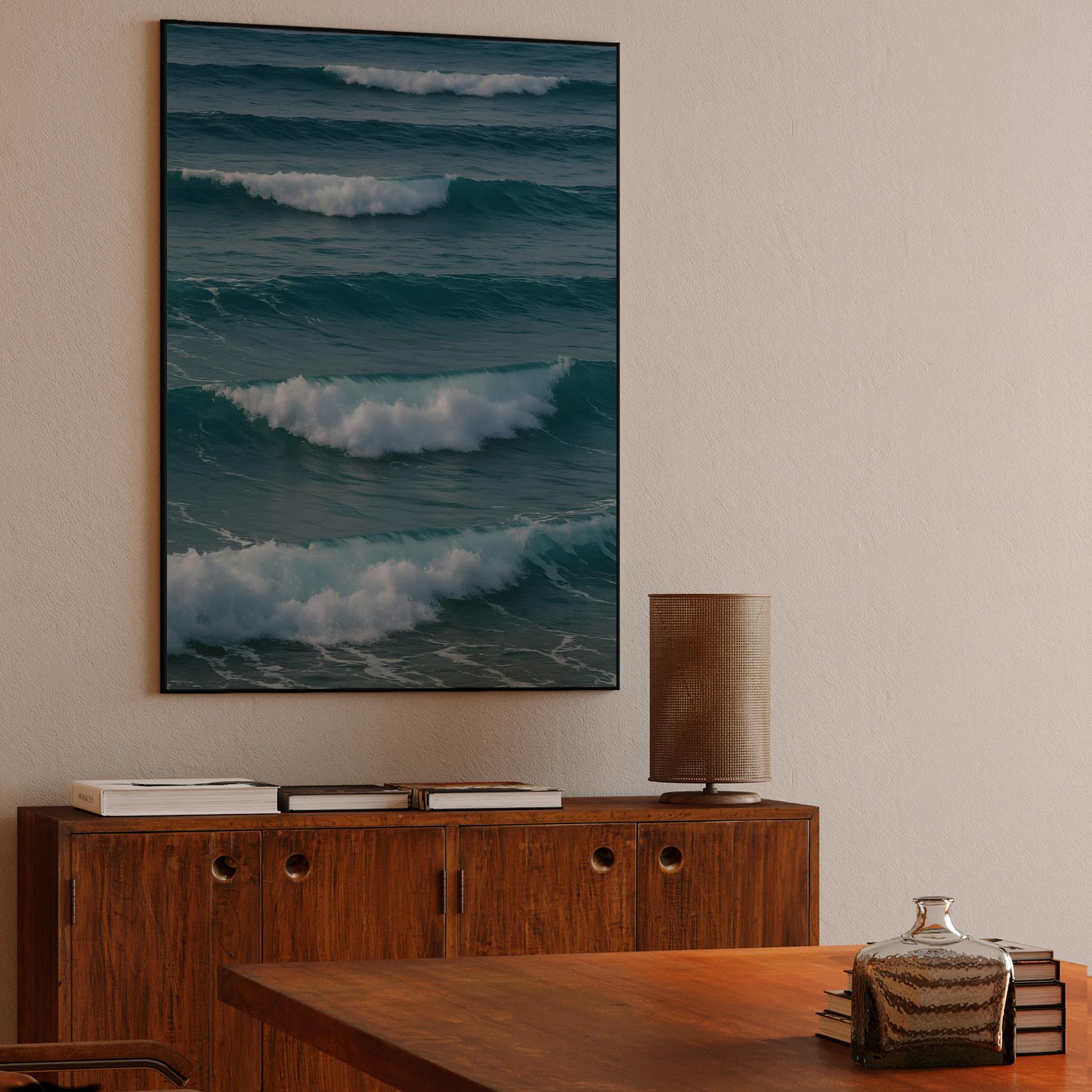 Endless Teal Rolling Waves