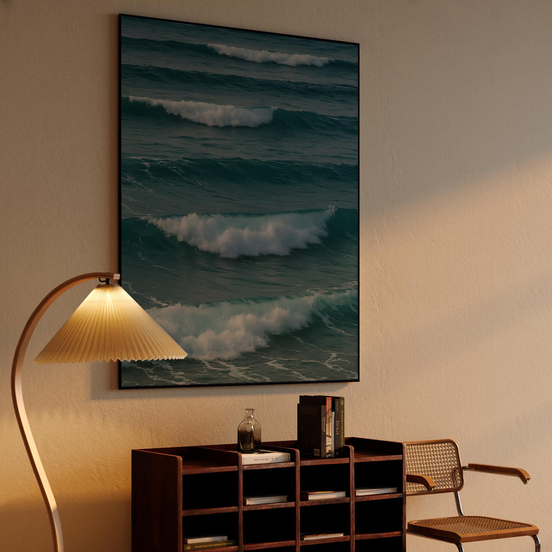 Endless Teal Rolling Waves