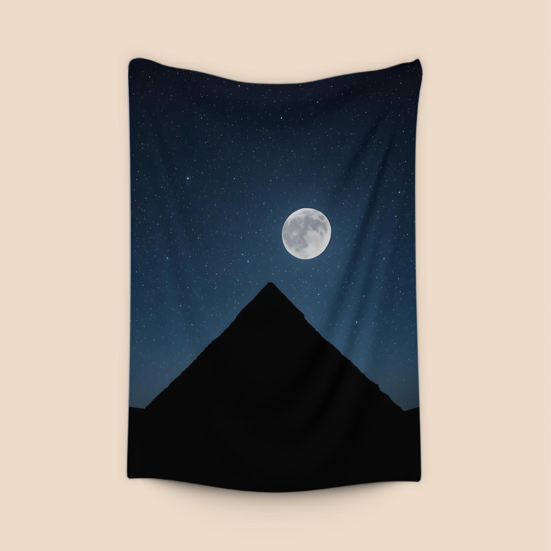 Eternal Pyramid Silhouette Under Full Moon