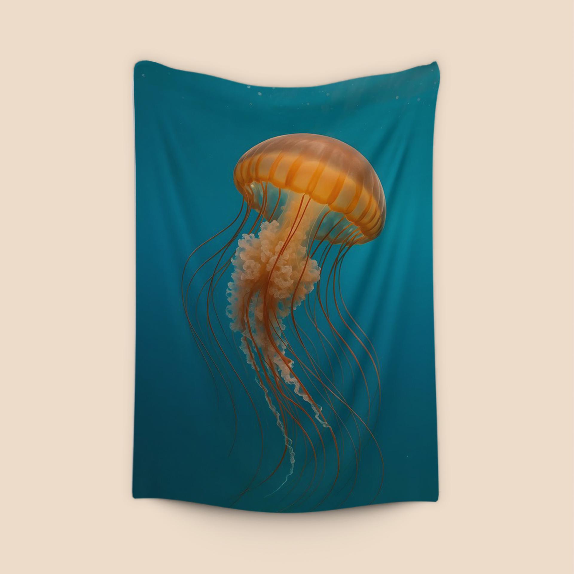 Floating Orange Sea Nettle Jellyfish