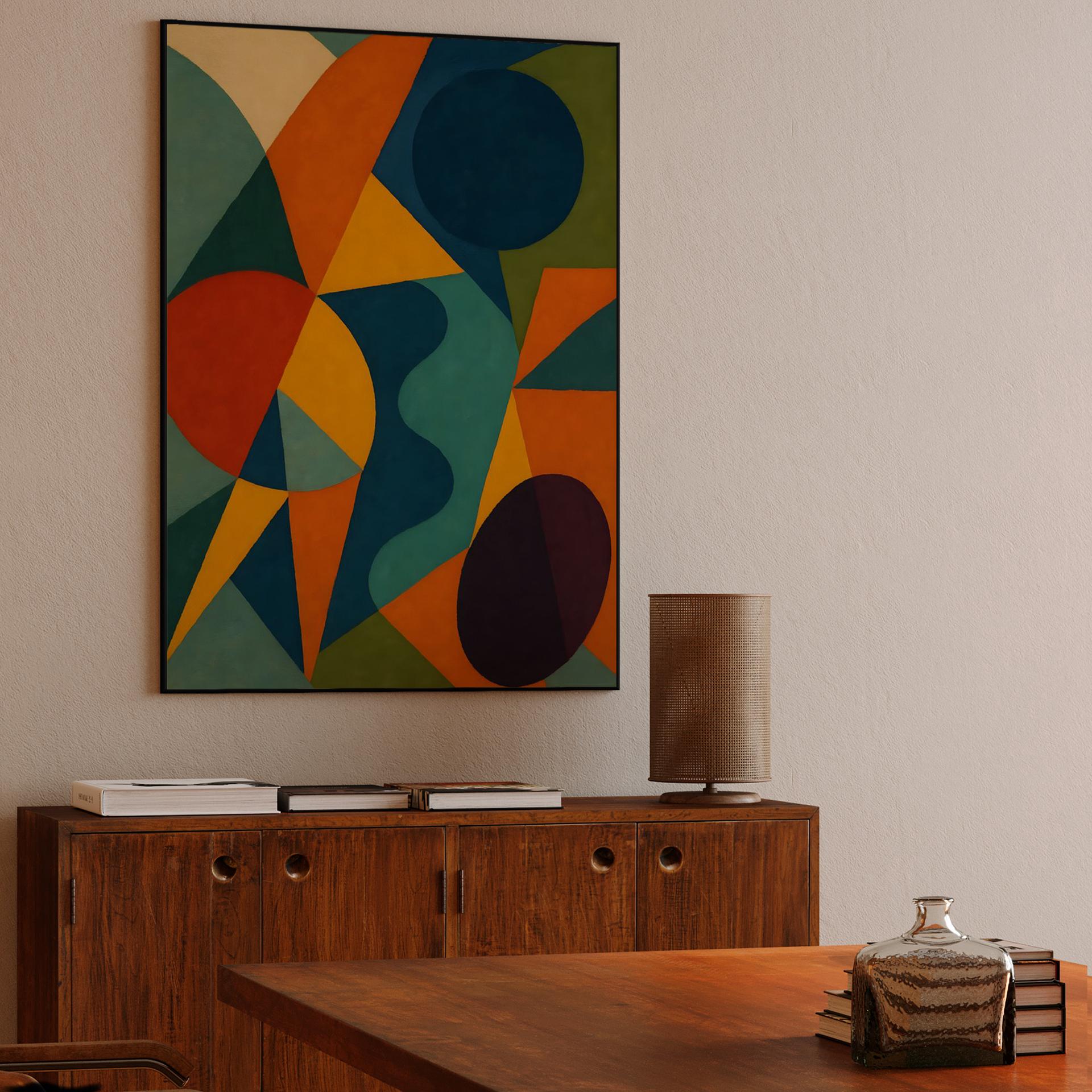 Geometric Rhythms in Teal and Orange