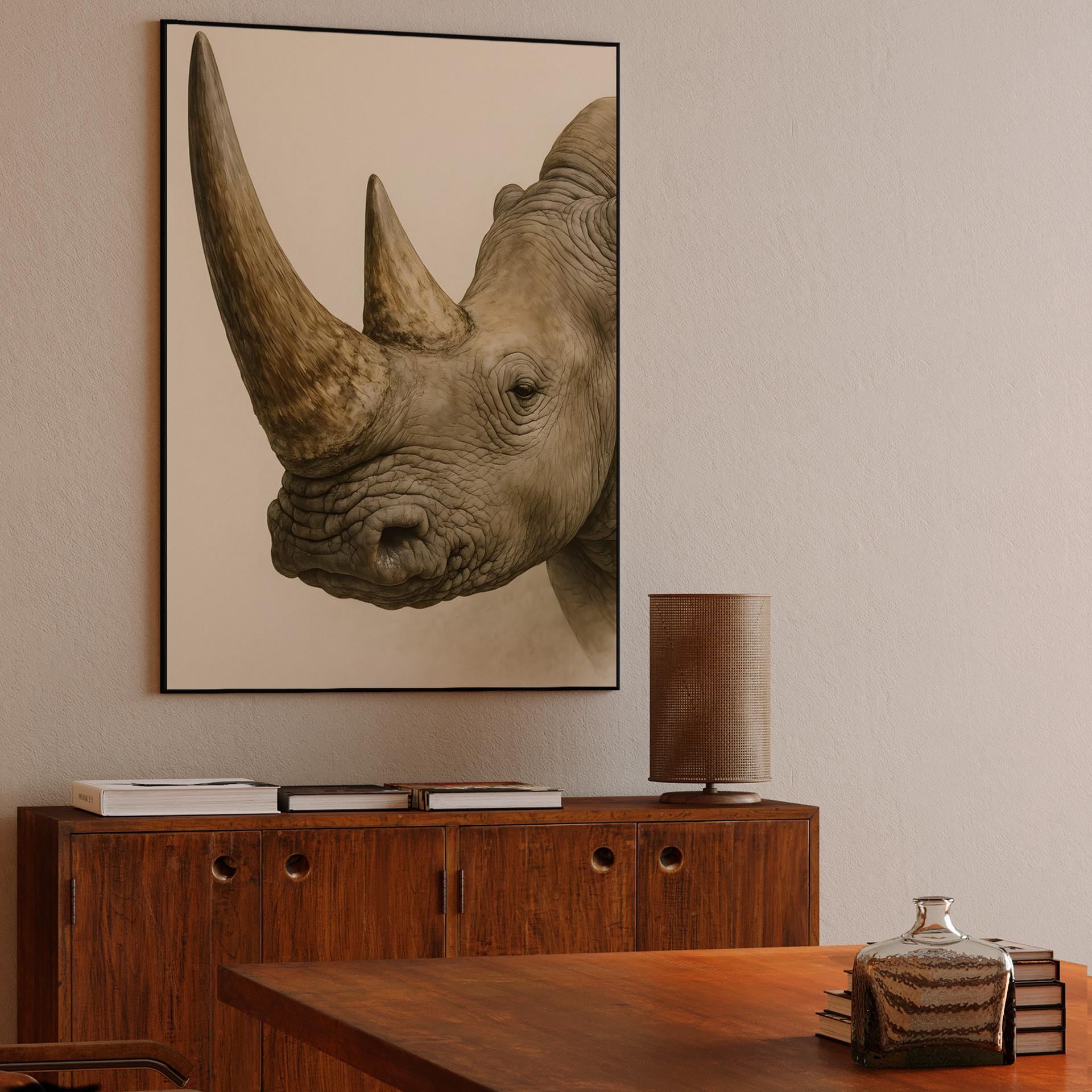 Majestic Rhinoceros Profile Illustration