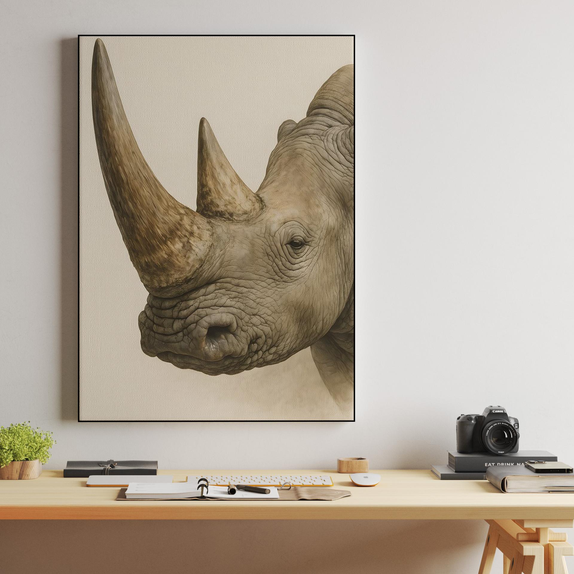 Majestic Rhinoceros Profile Illustration