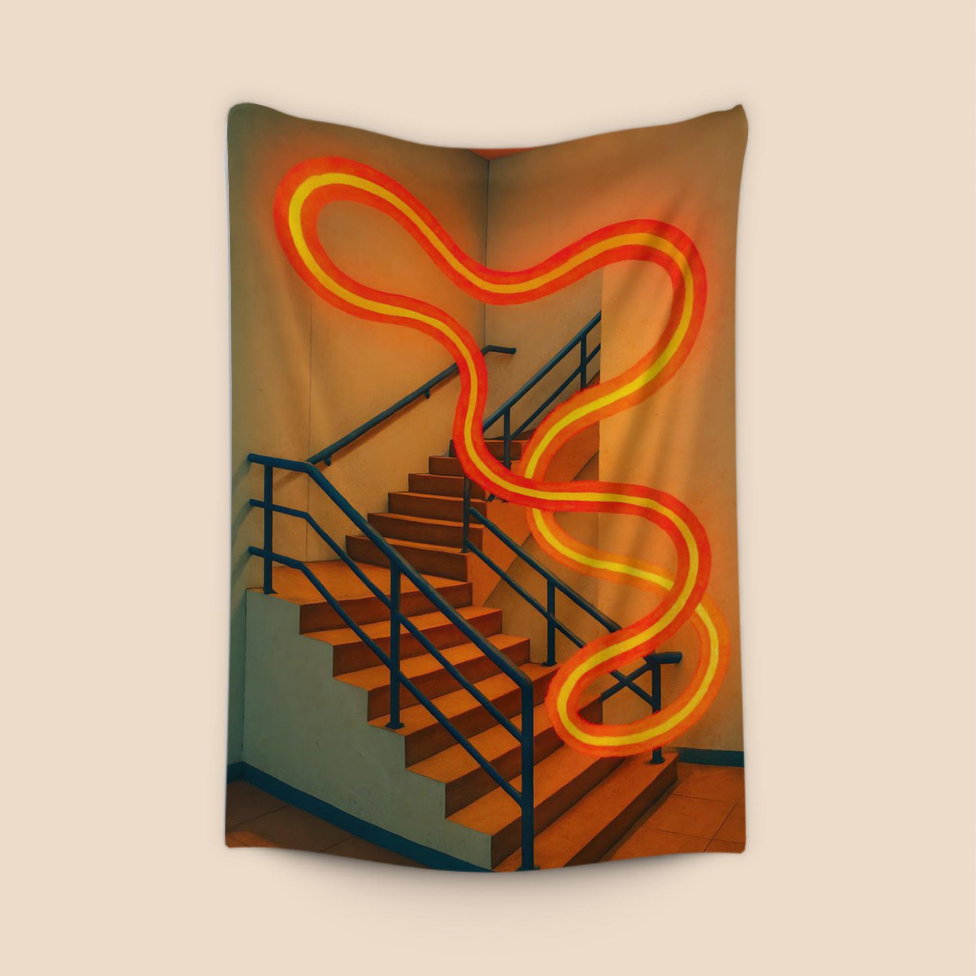Neon Winding Staircase
