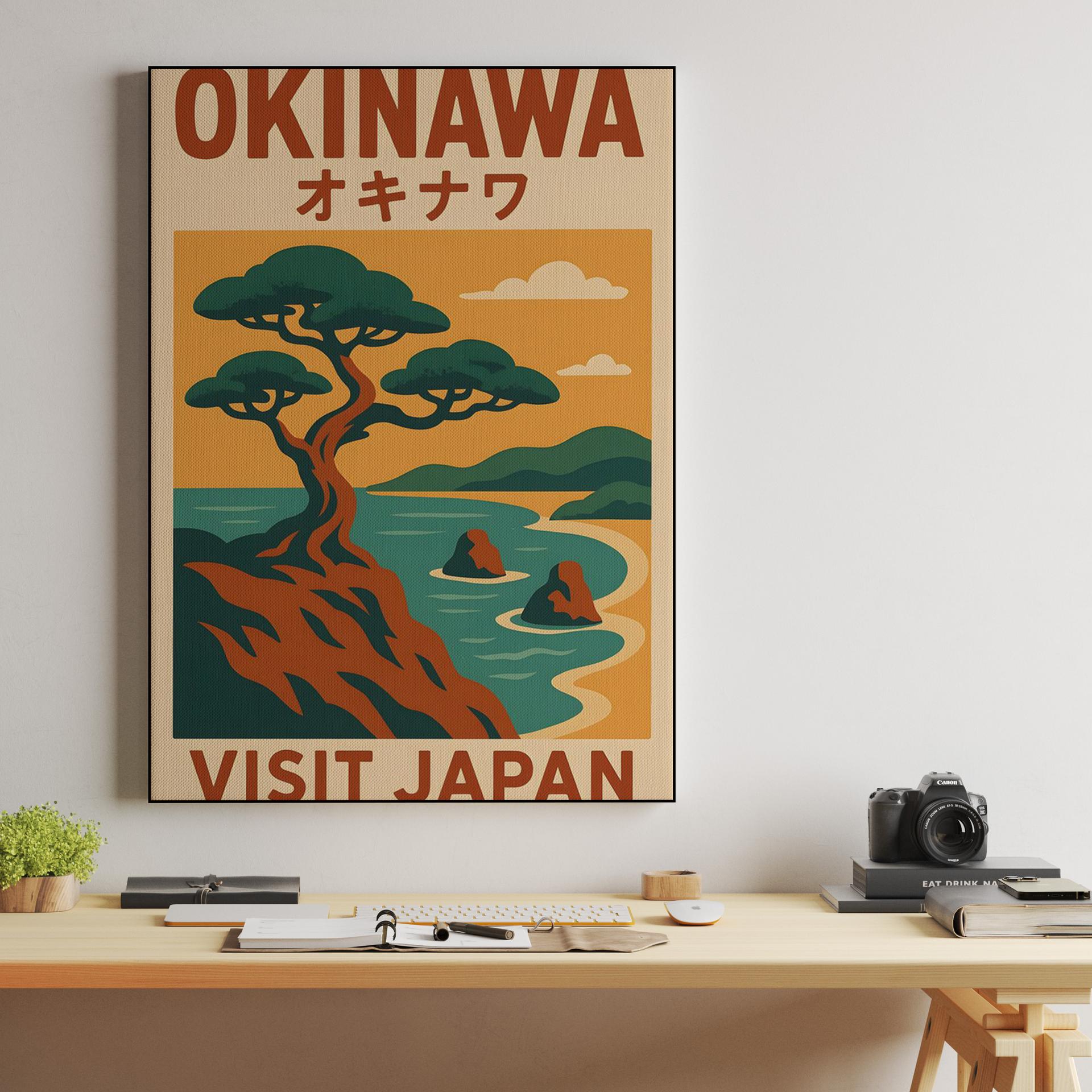 Okinawa Japan Vintage Travel Poster