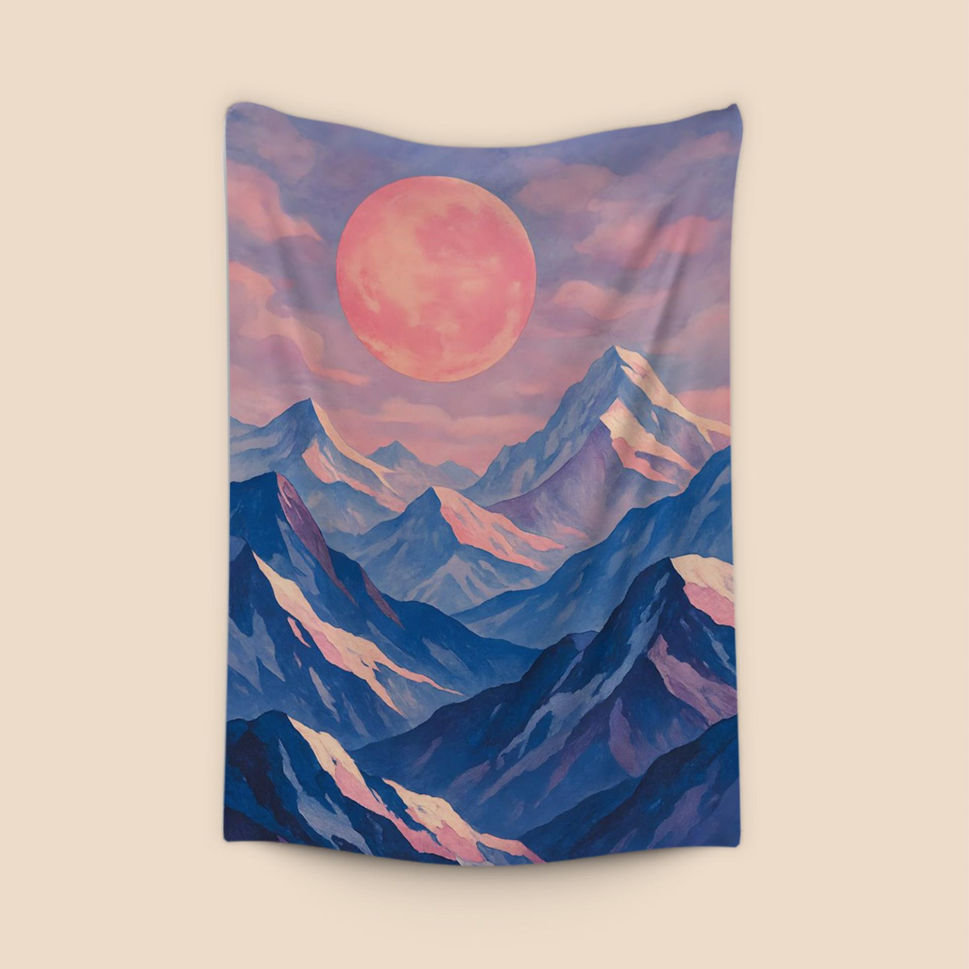 Pink Moon Over Blue Mountains