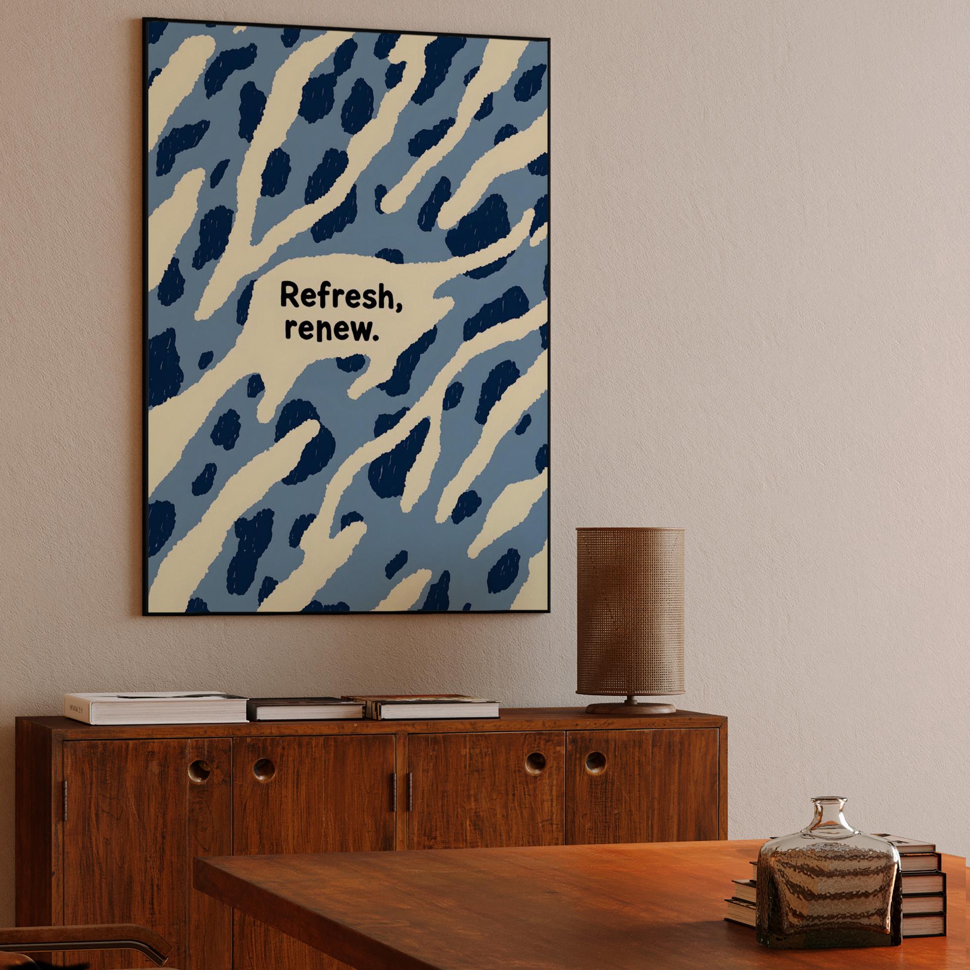 Refresh Renew Blue Zebra Print