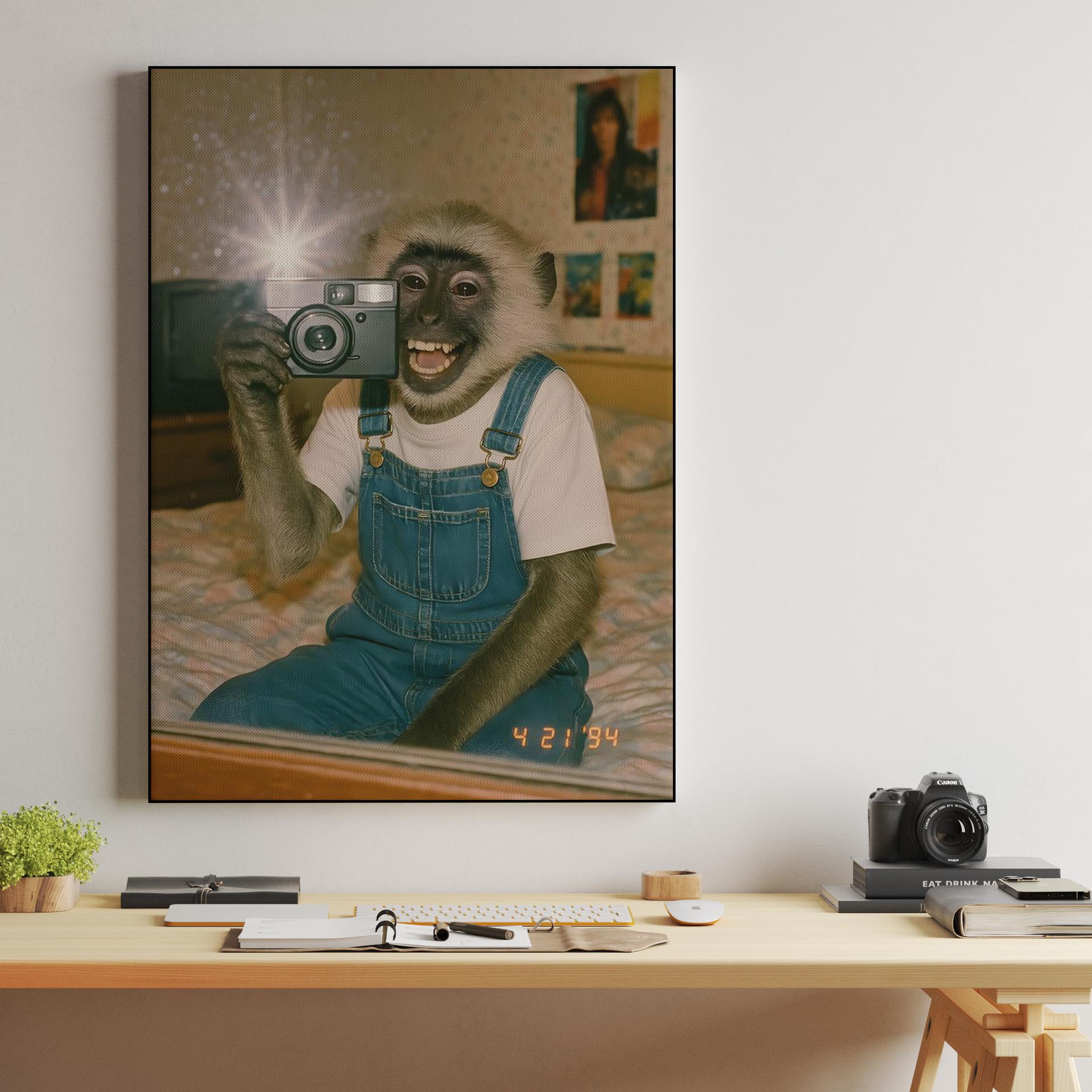 Retro 90s Monkey Selfie