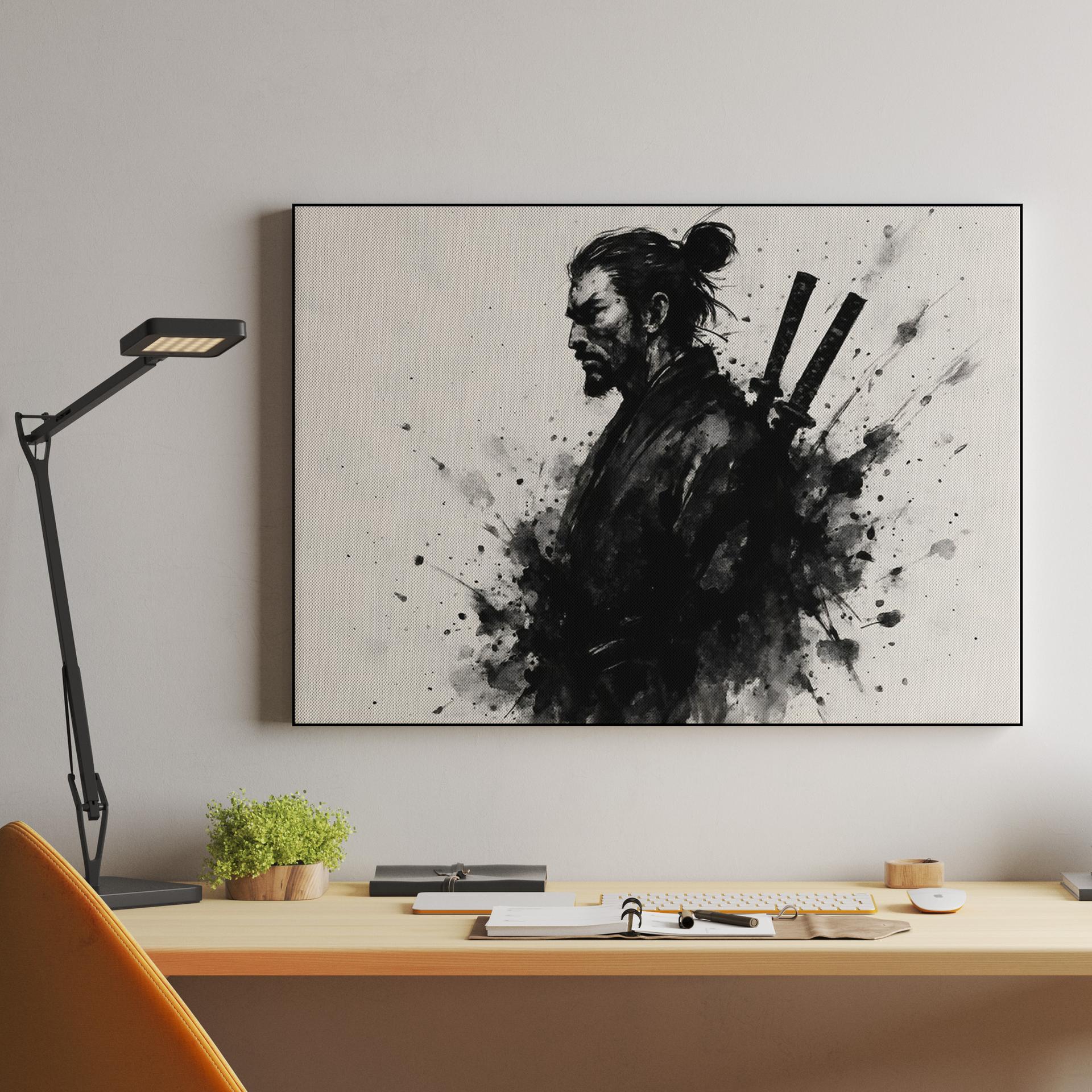 Samurai Warrior Ink Wash Profile