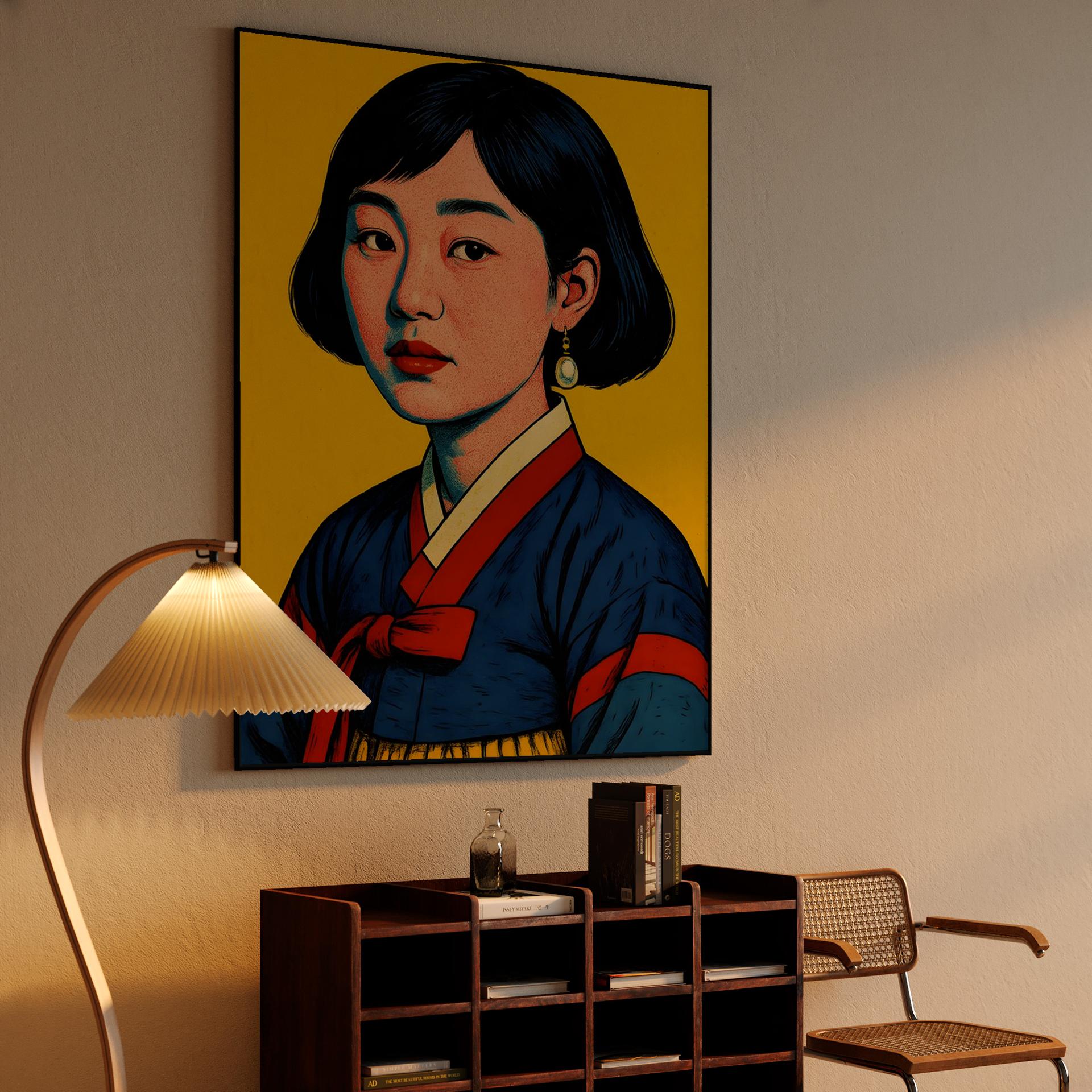 Stippled Hanbok Portrait