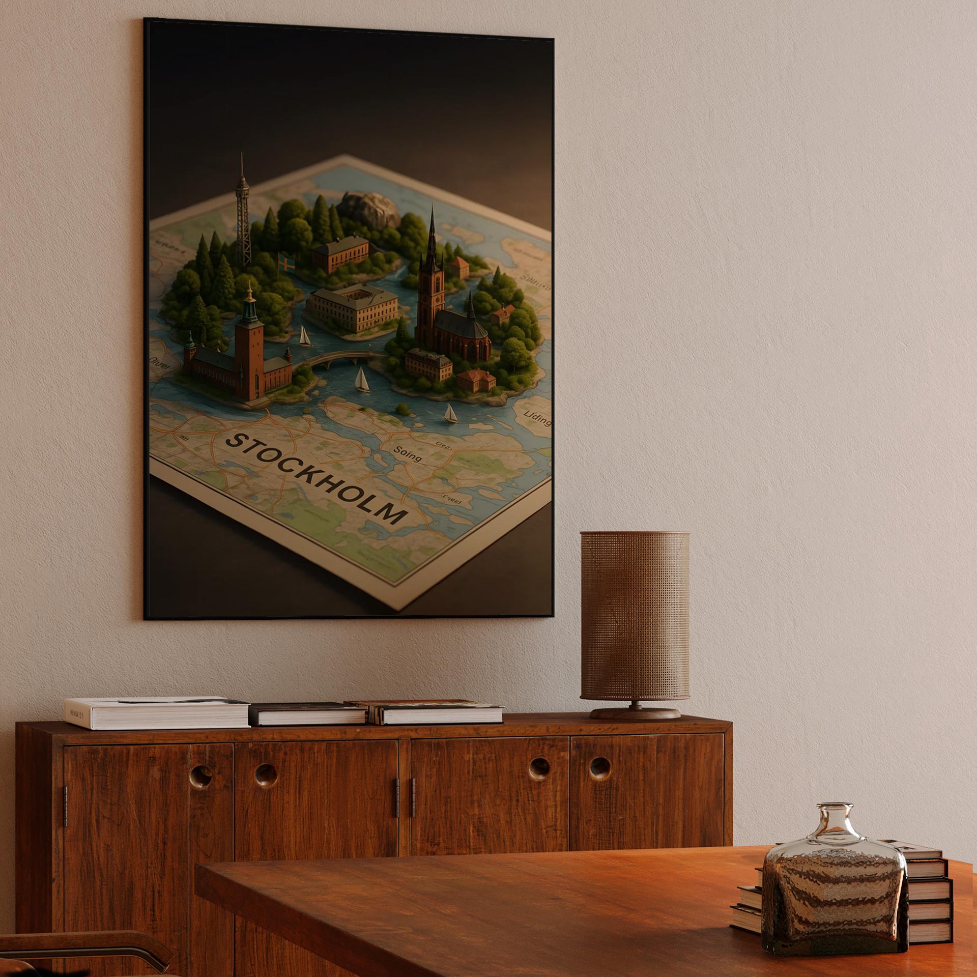 Stockholm City Miniature 3D Map