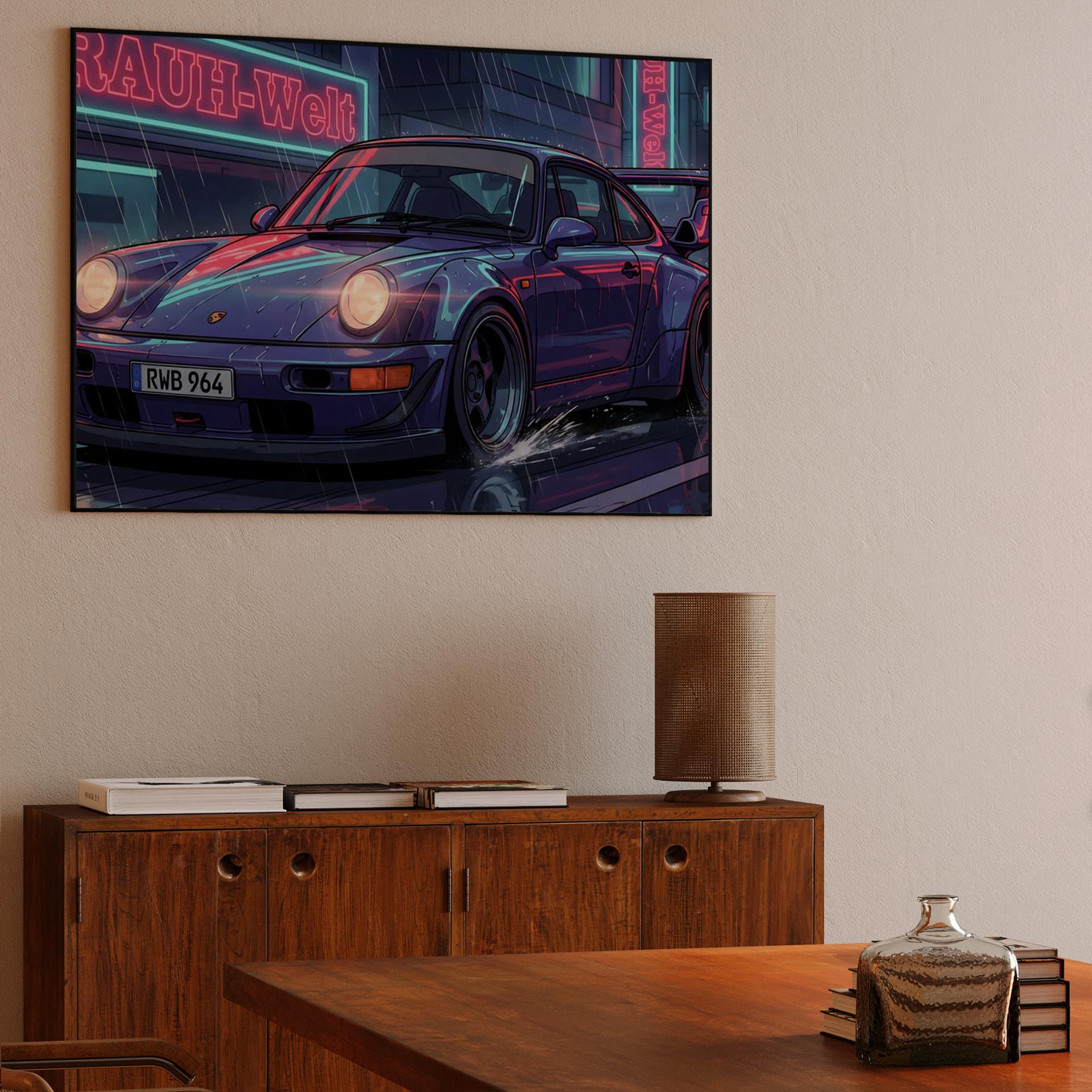 Midnight Rain: RWB 964 Neon Spirit