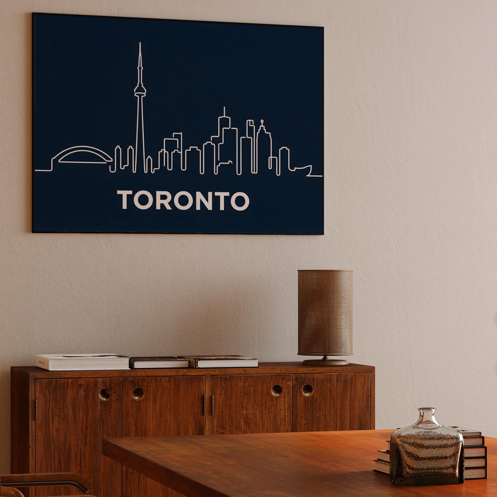 Toronto Skyline Minimalist Line Art