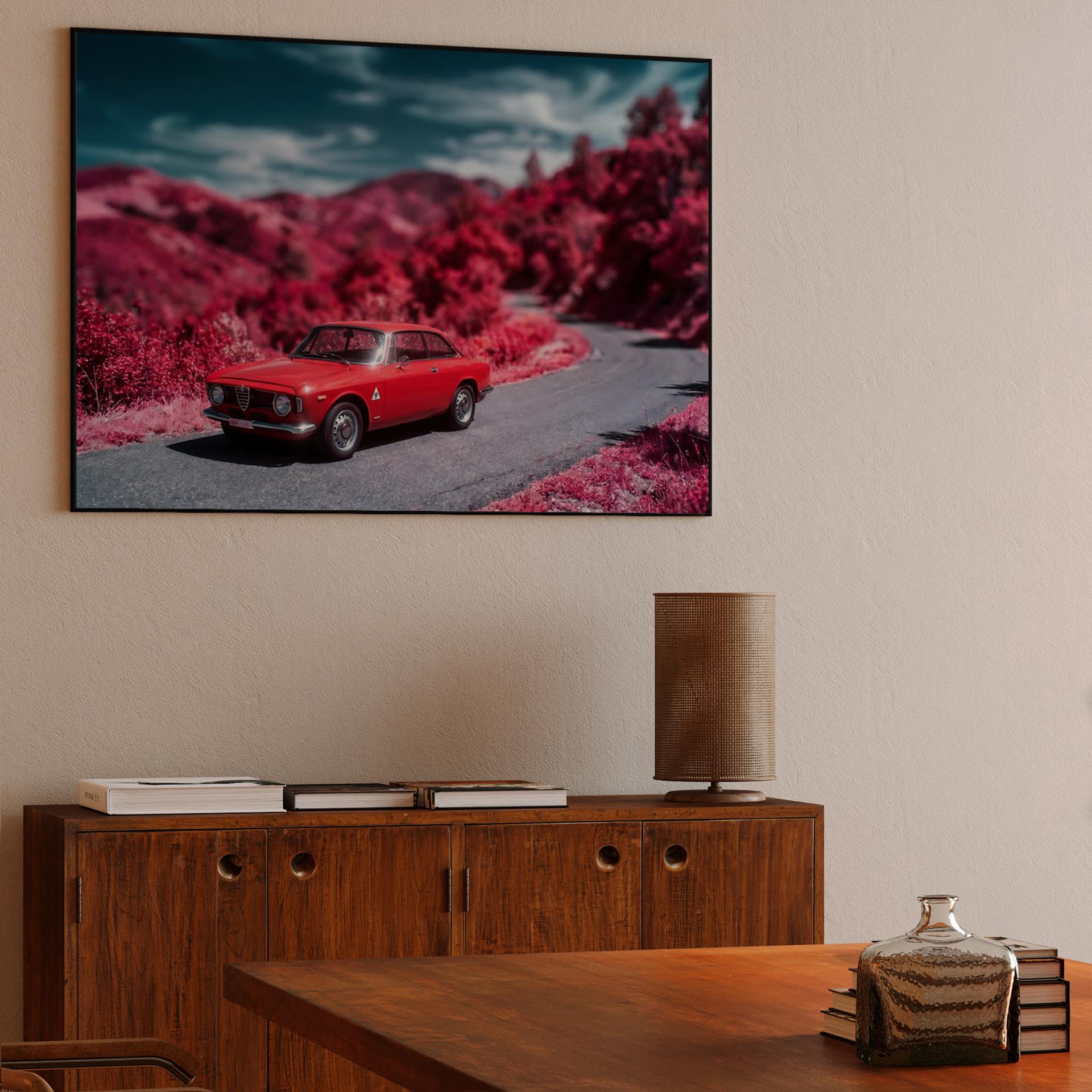 Alfa Romeo Giulia in a Magenta Dreamscape