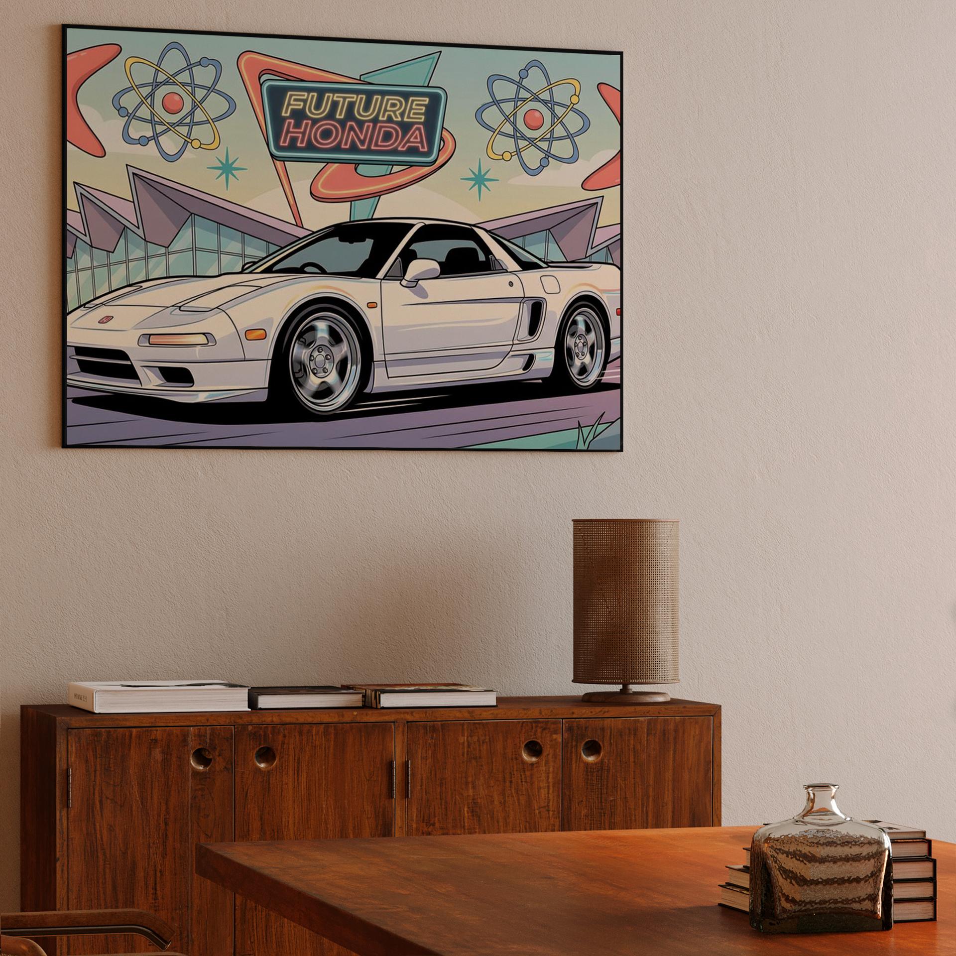 Future Honda: NSX NA1 Retro-Futuristic Illustration