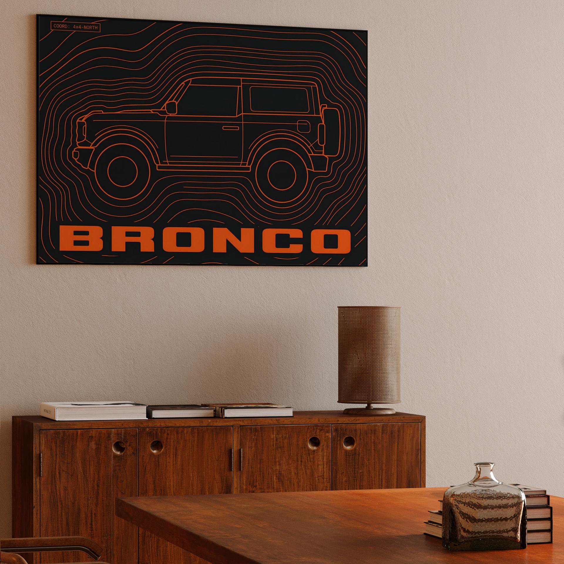 Ford Bronco Topographic Contour Art