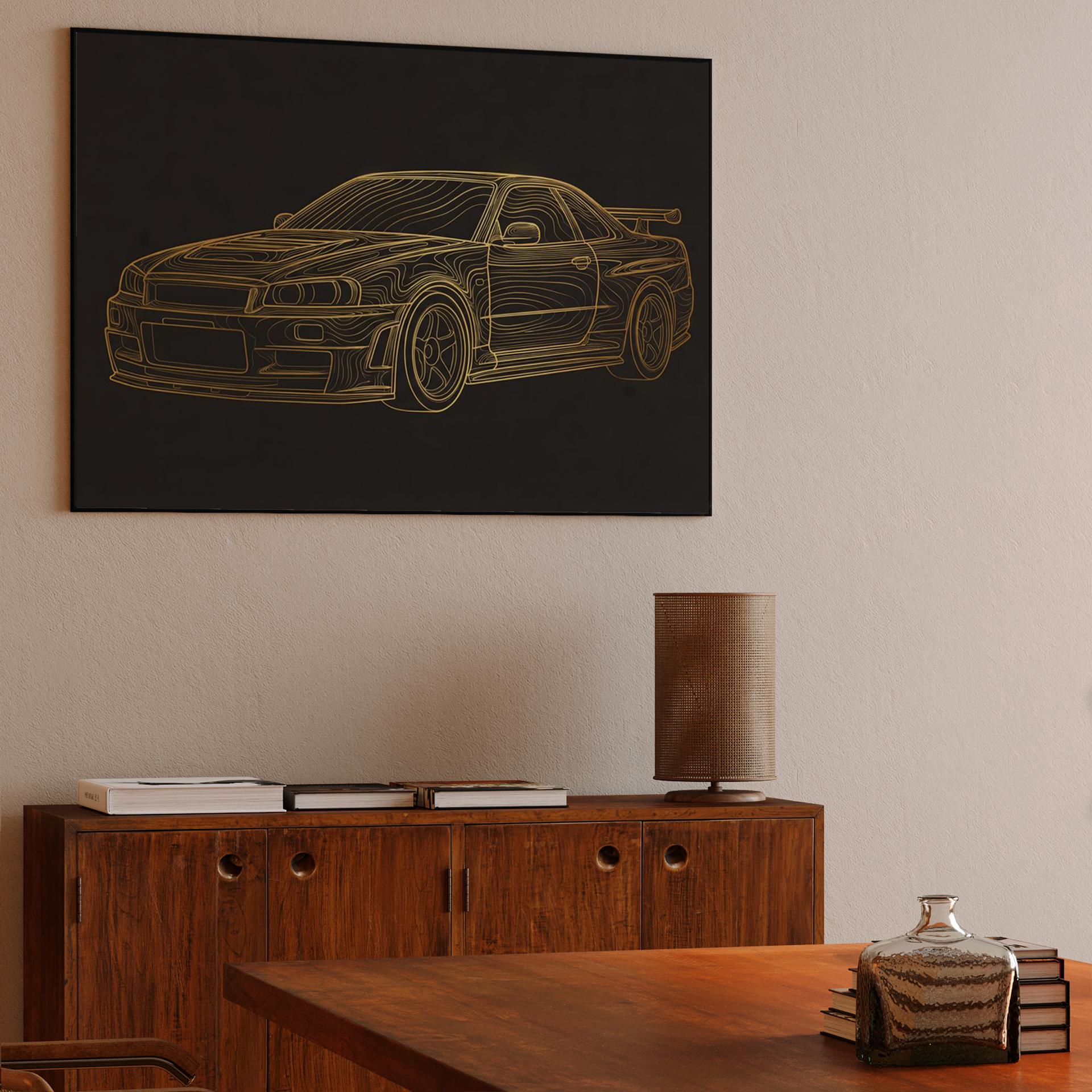 Gold Topography: Nissan Skyline GT-R R34