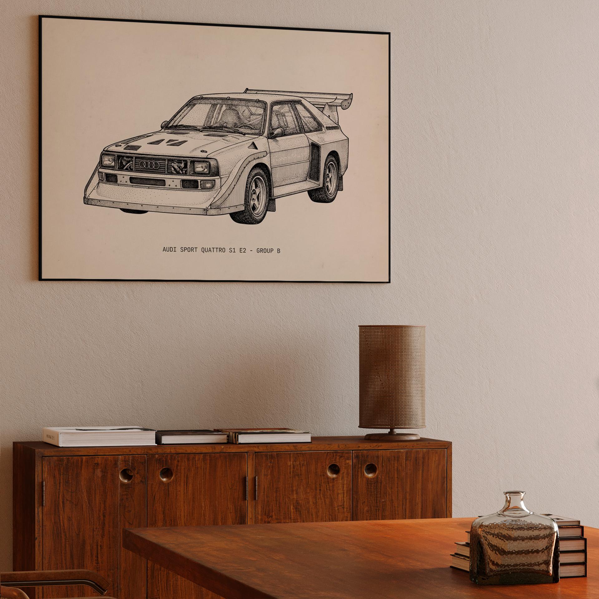 Audi Sport Quattro S1 E2: Meticulous Ink Illustration