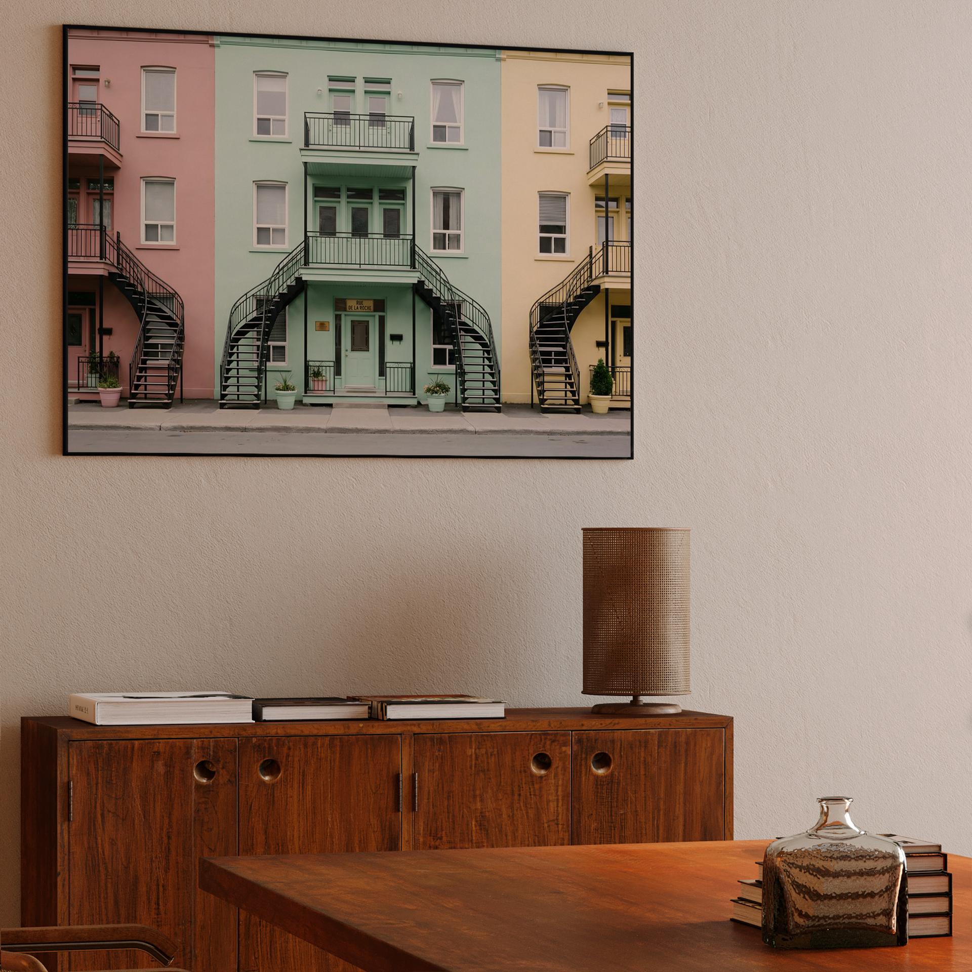 Montreal Pastel Row Houses and Spiral Staircases