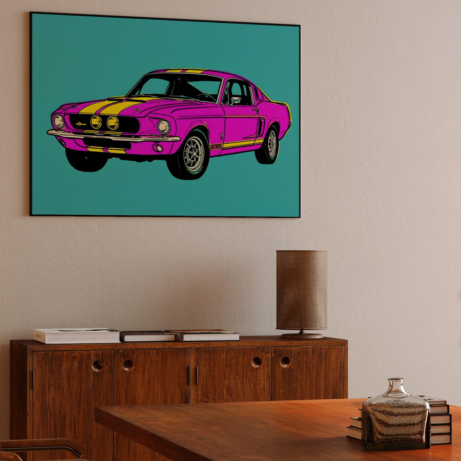 Electric Pink Shelby GT500 Pop Art