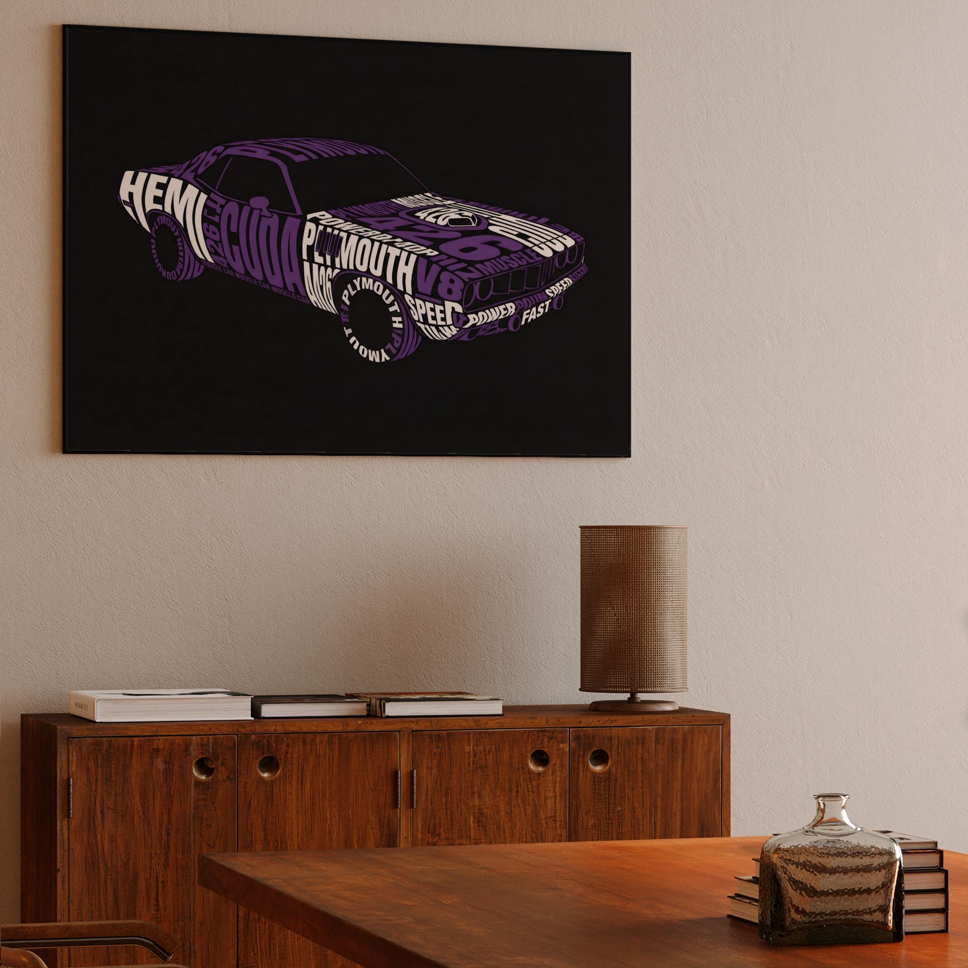 Plymouth Cuda Typographic Muscle
