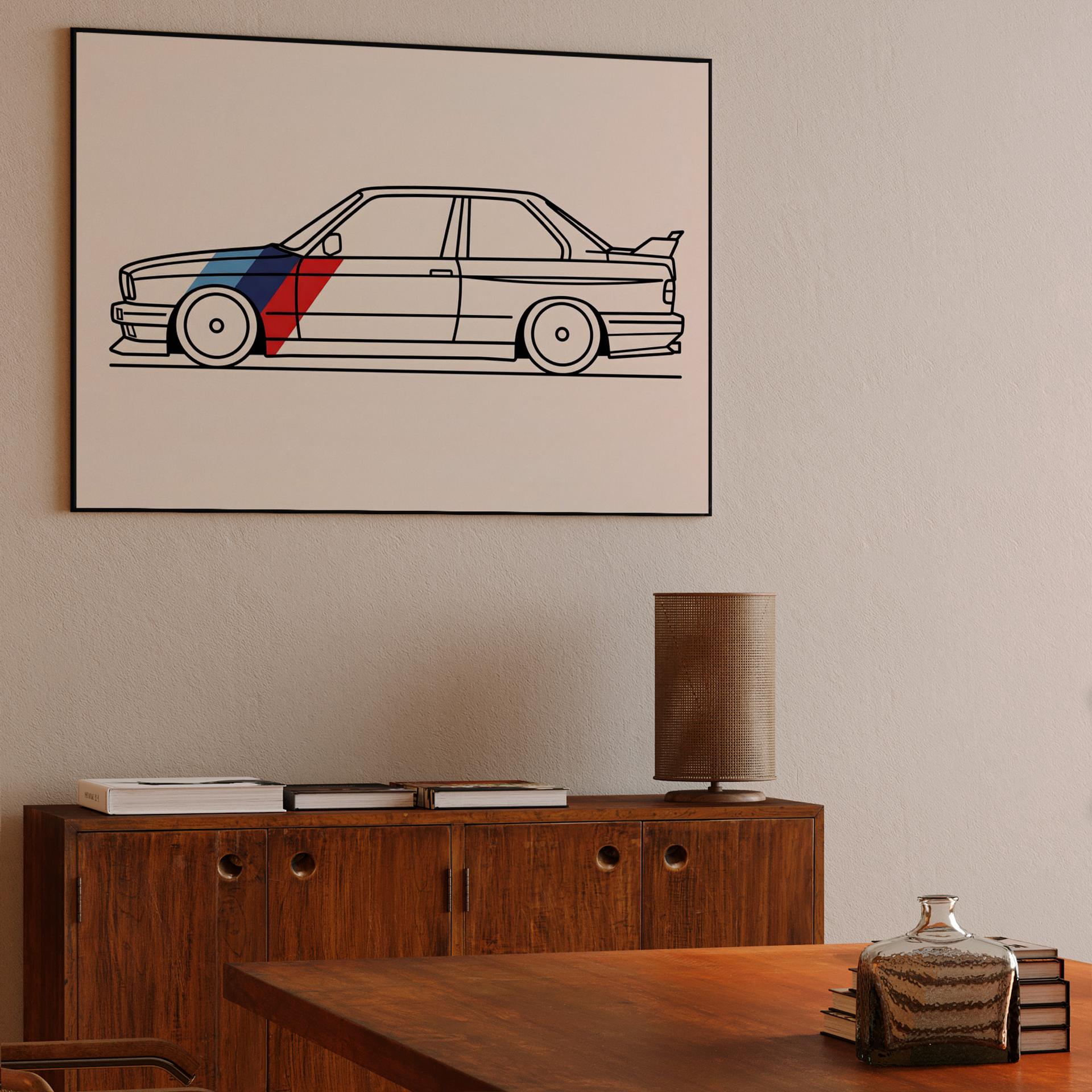 BMW E30 M3: Minimalist M-Stripe Profile
