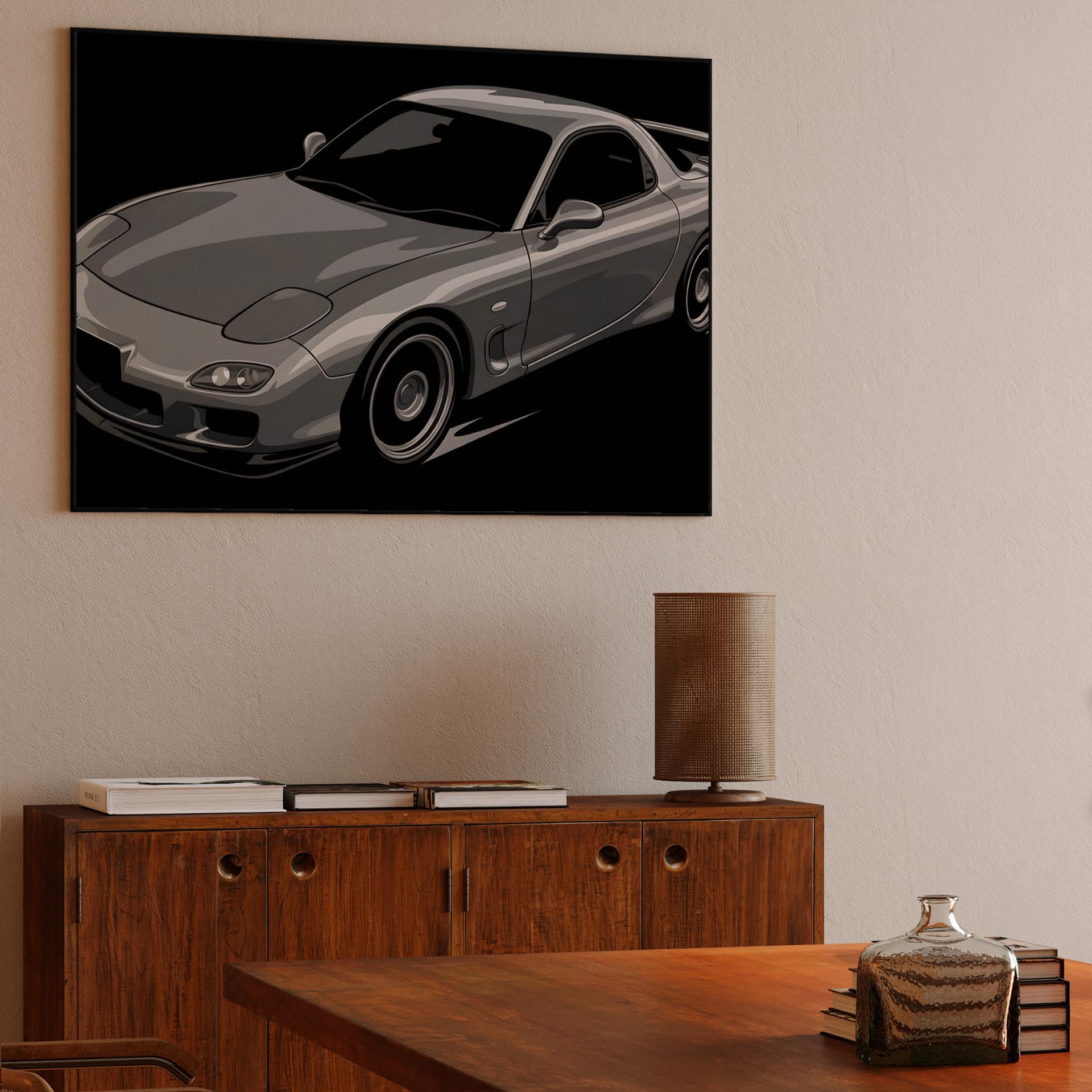 Mazda RX-7 FD Silver Vector Study