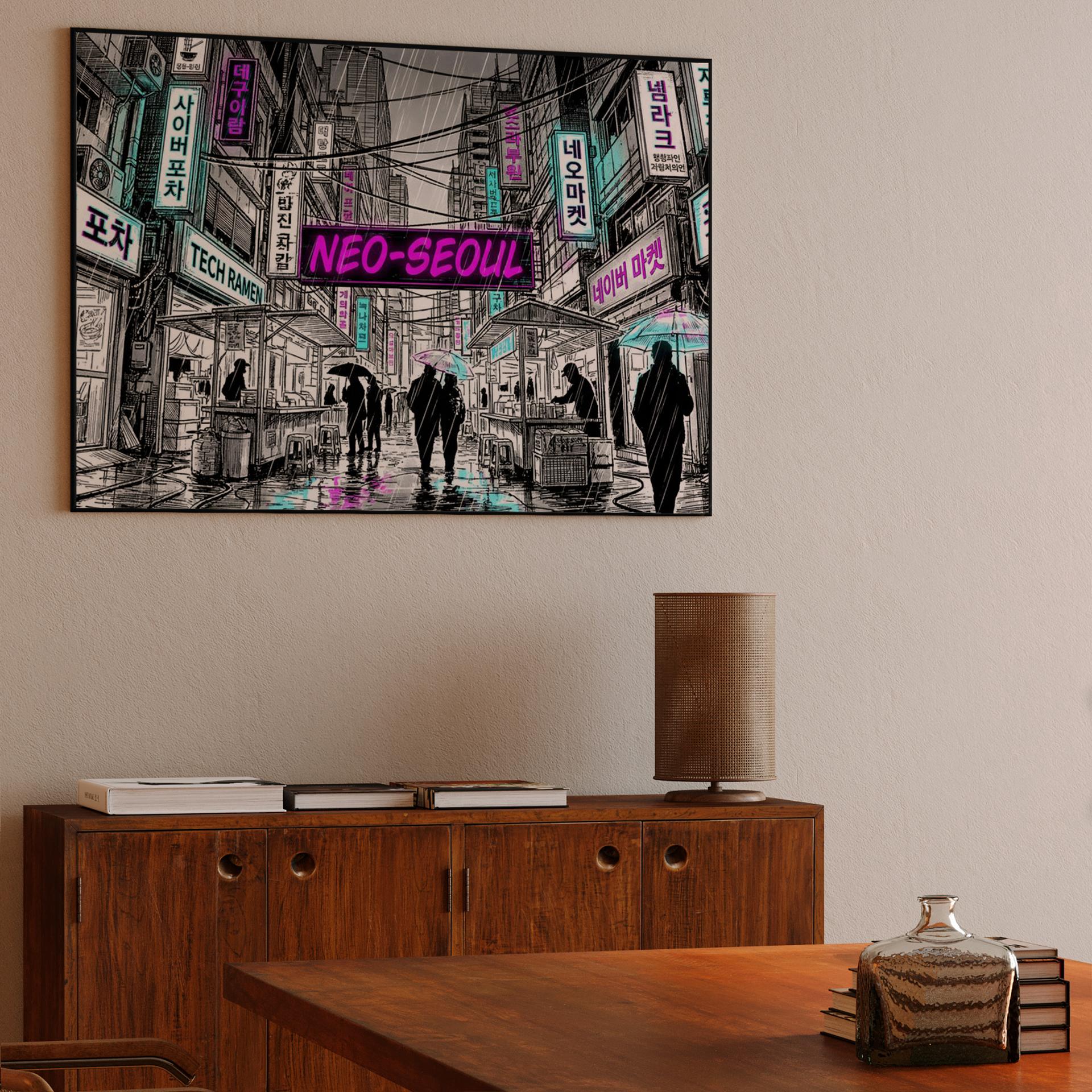 Neon Drizzle in Neo-Seoul