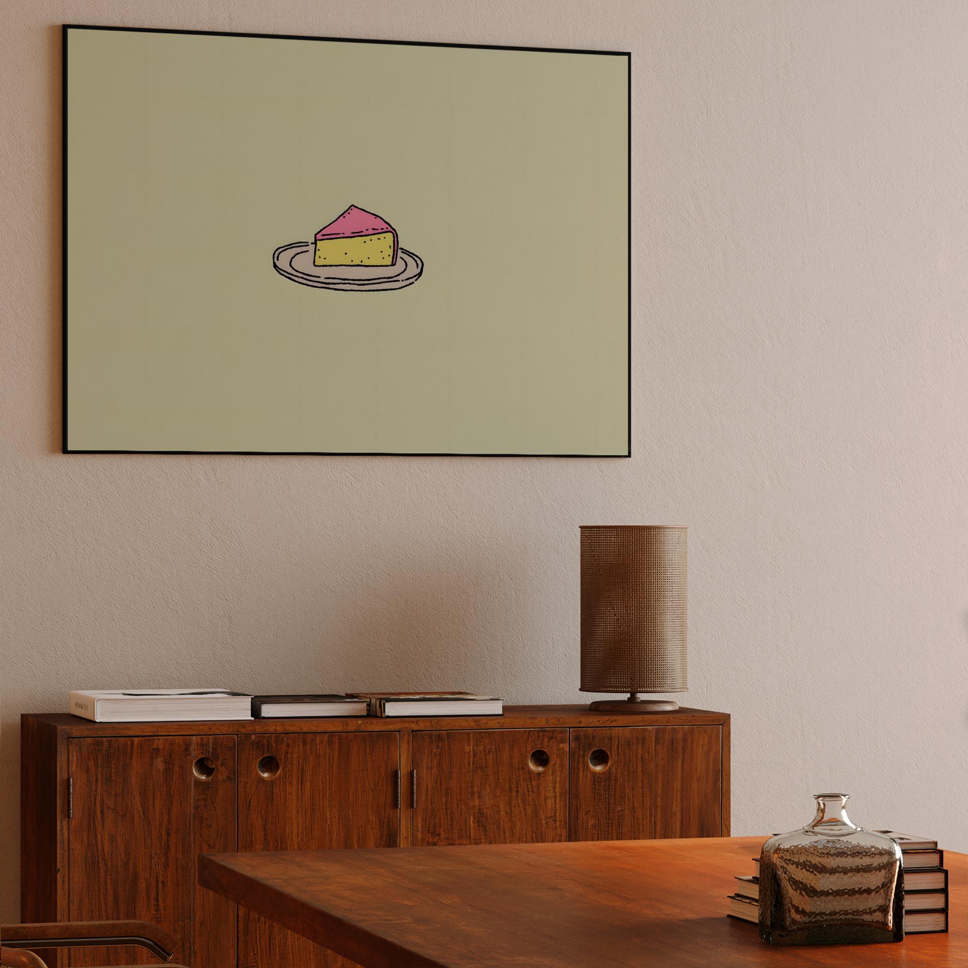 Minimalist Pink Cake Slice