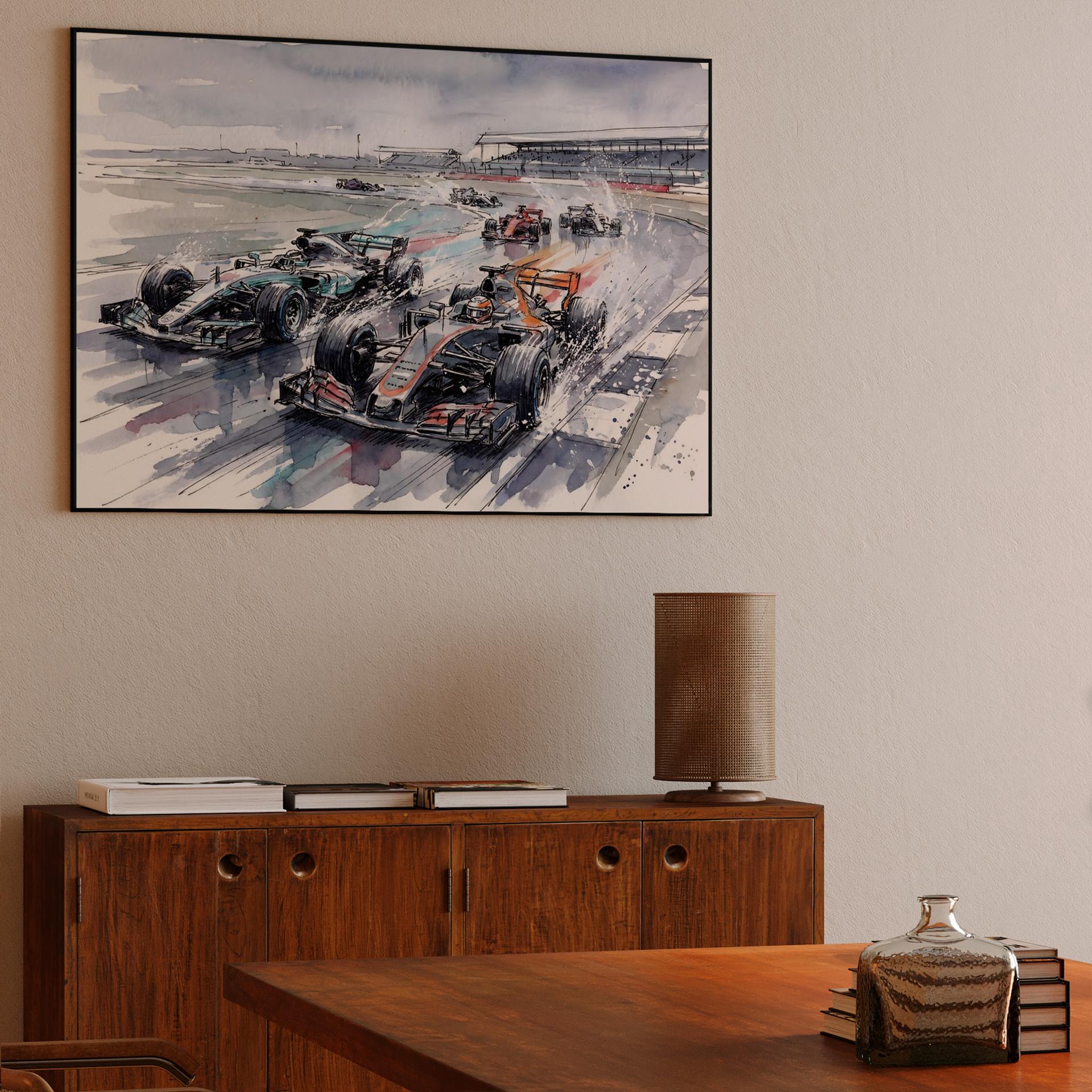 Silverstone Spray: Grand Prix Battle in the Rain