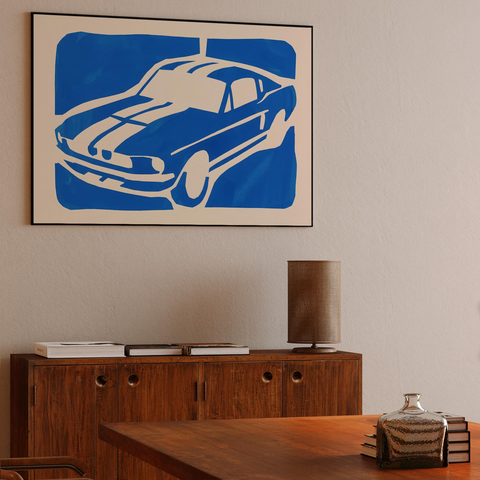 Shelby GT500 Blue Cutout Silhouette