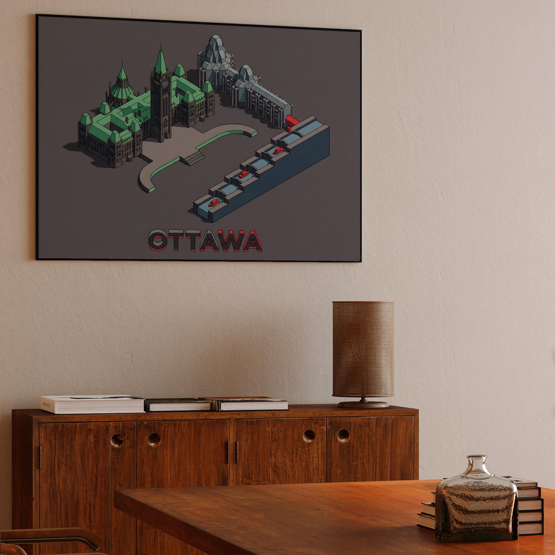 Ottawa Isometric Diorama: Landmarks of the Capital