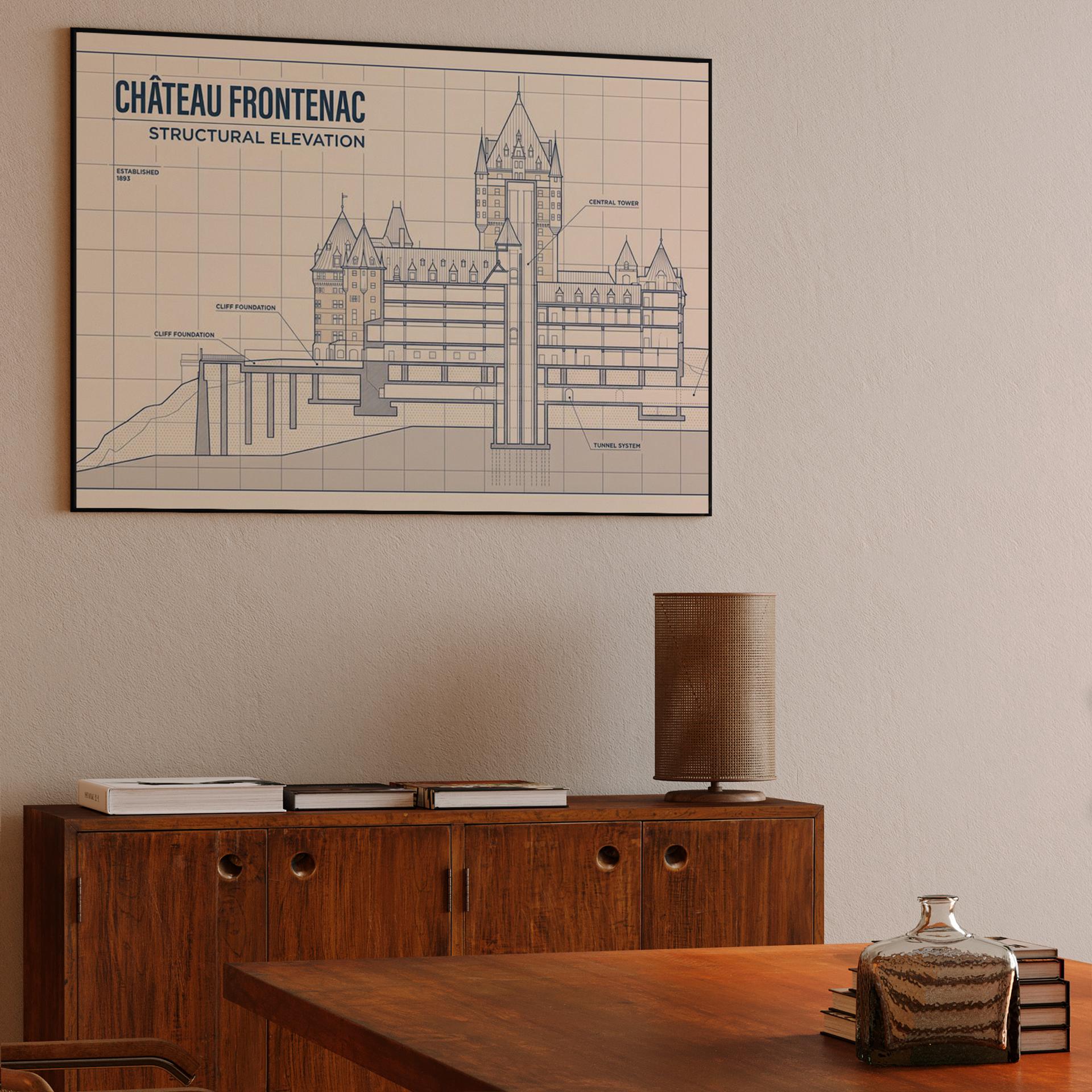 Le Château Frontenac Structural Elevation Blueprint