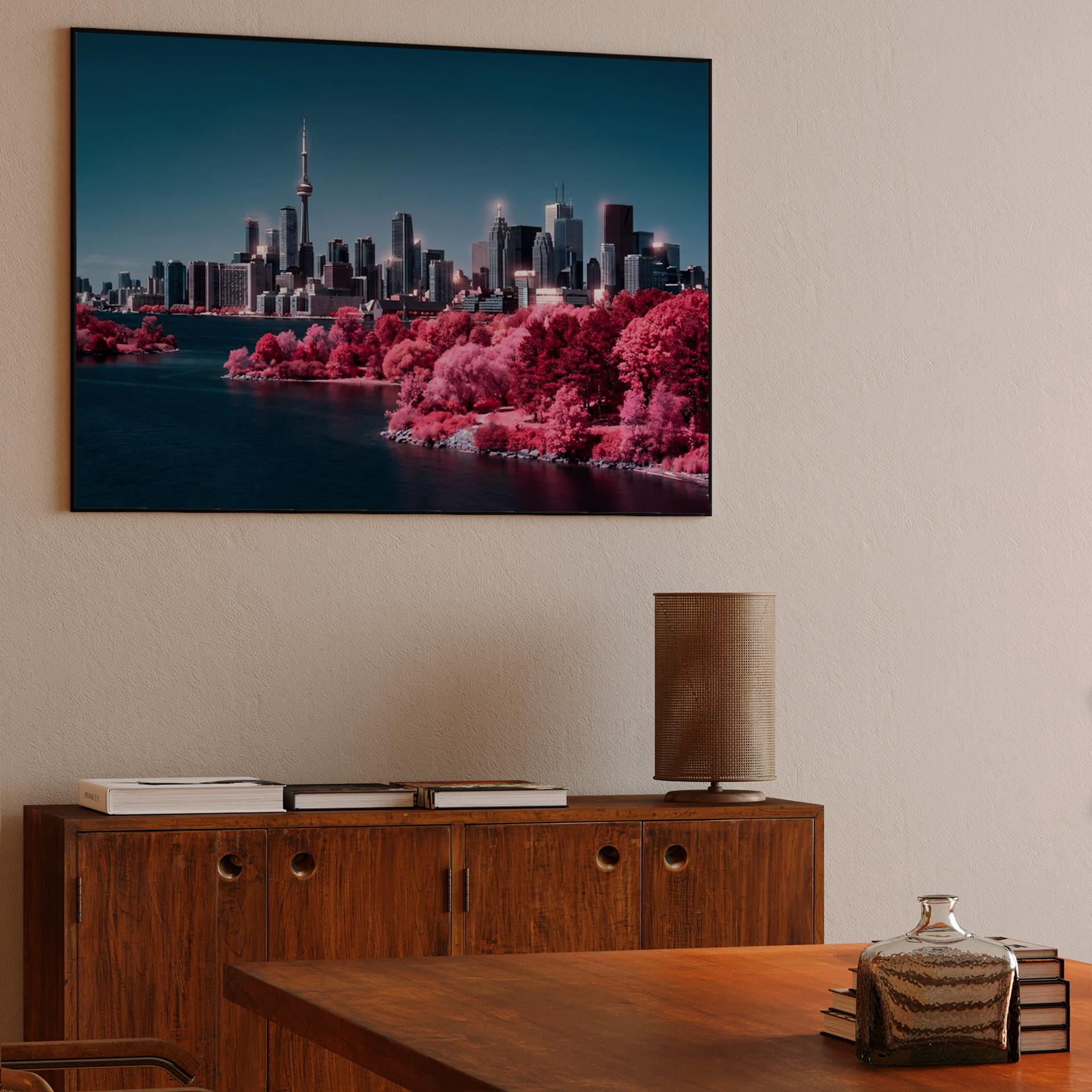 Infrared Toronto: Pink Shoreline and Teal Skies