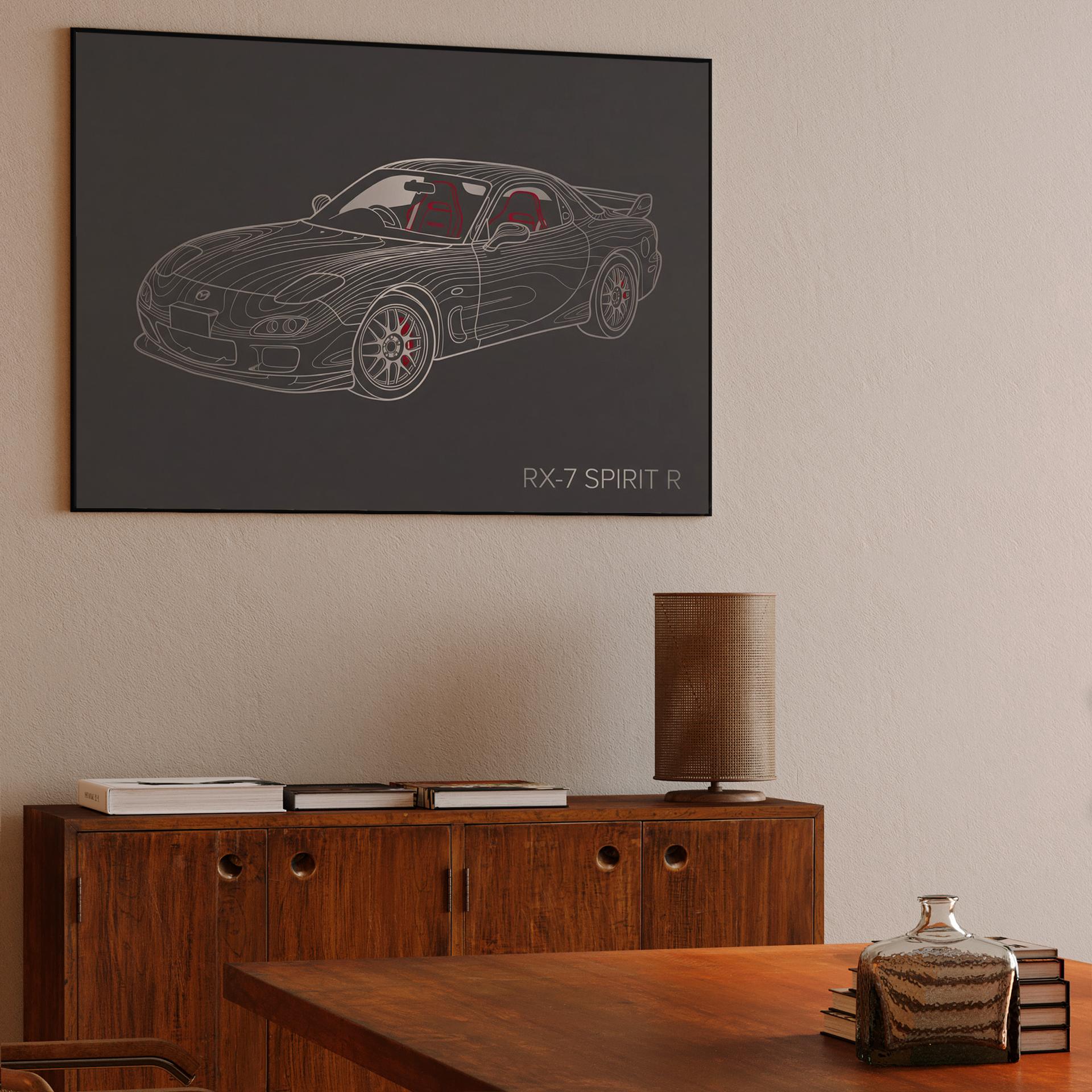 Mazda RX-7 Spirit R Minimalist Contour Art
