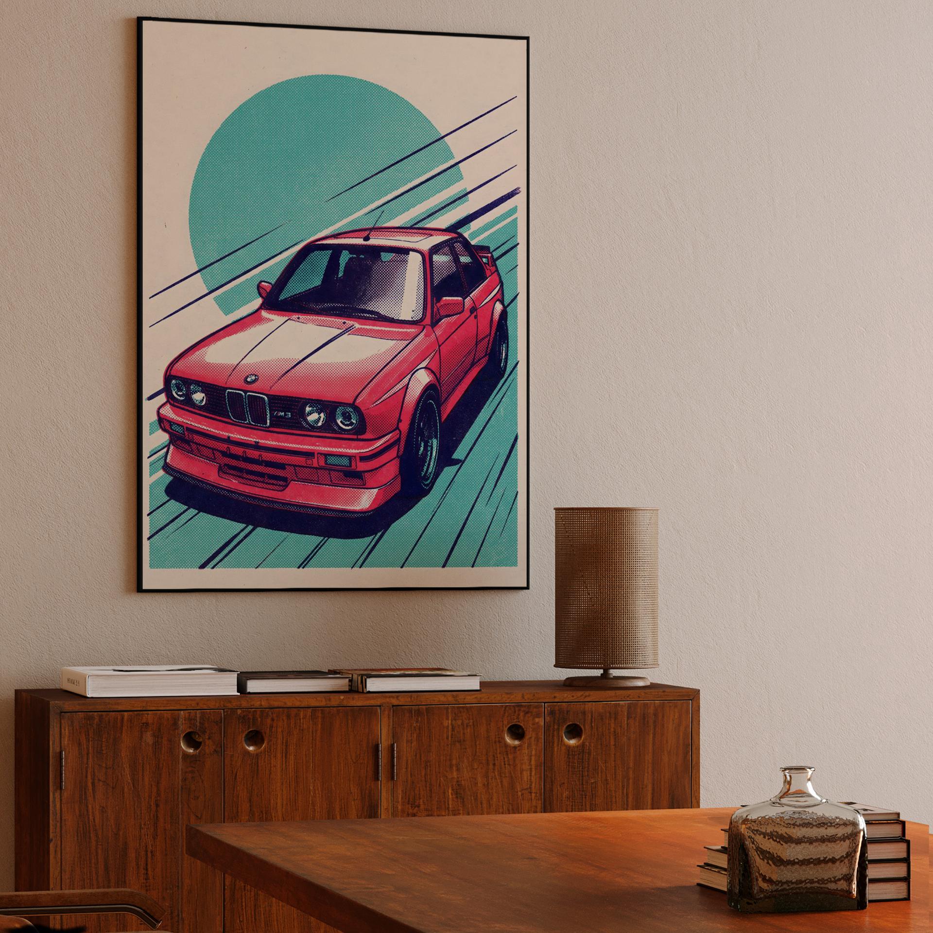 BMW E30 M3 Retro Halftone