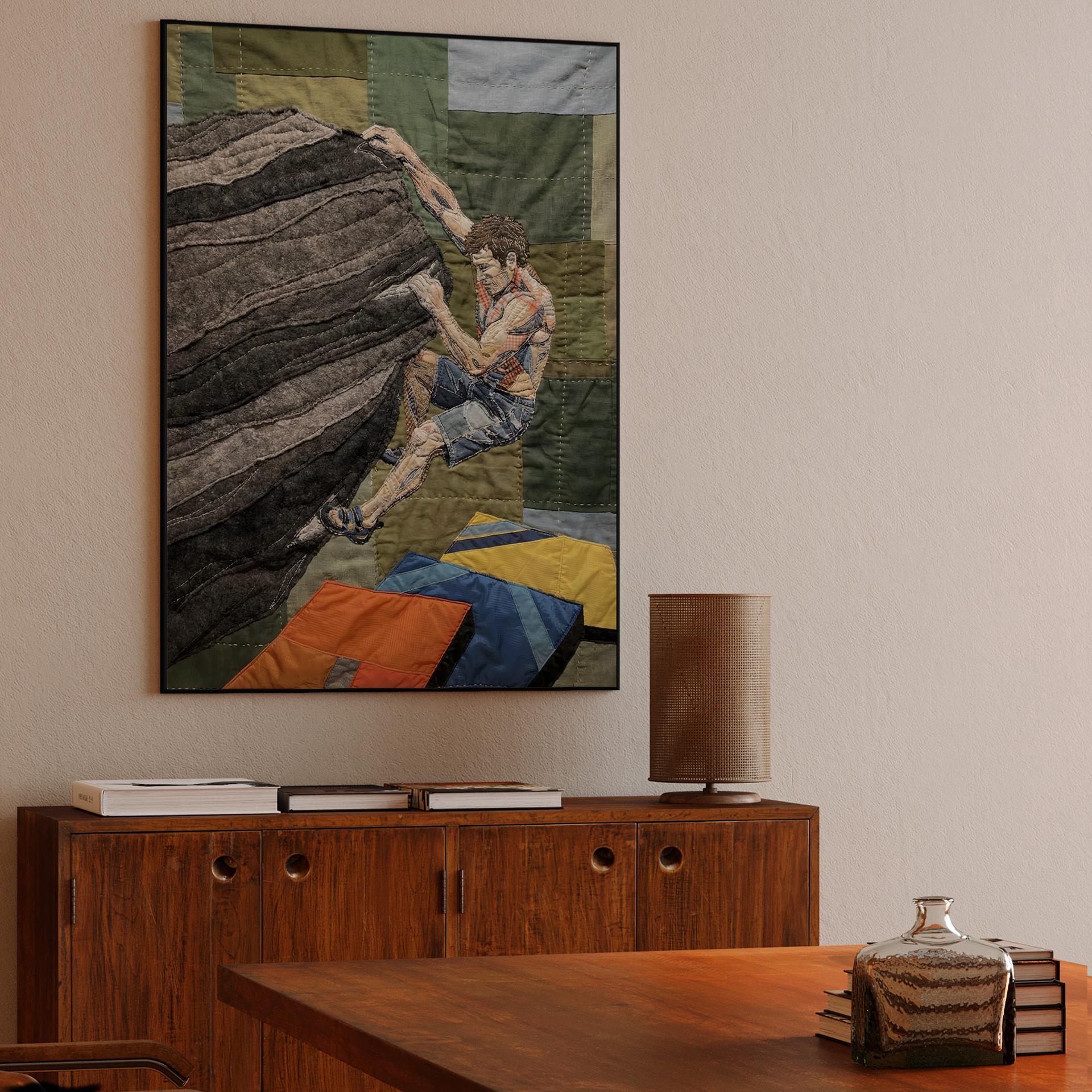 Fabric of Focus: Hand-Stitched Bouldering Collage