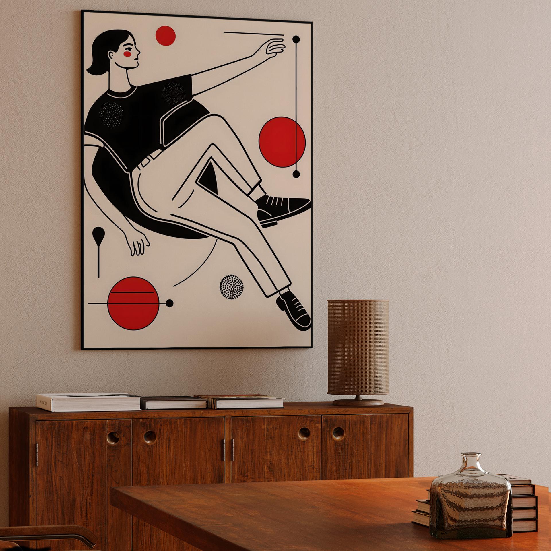 Geometric Floating Woman