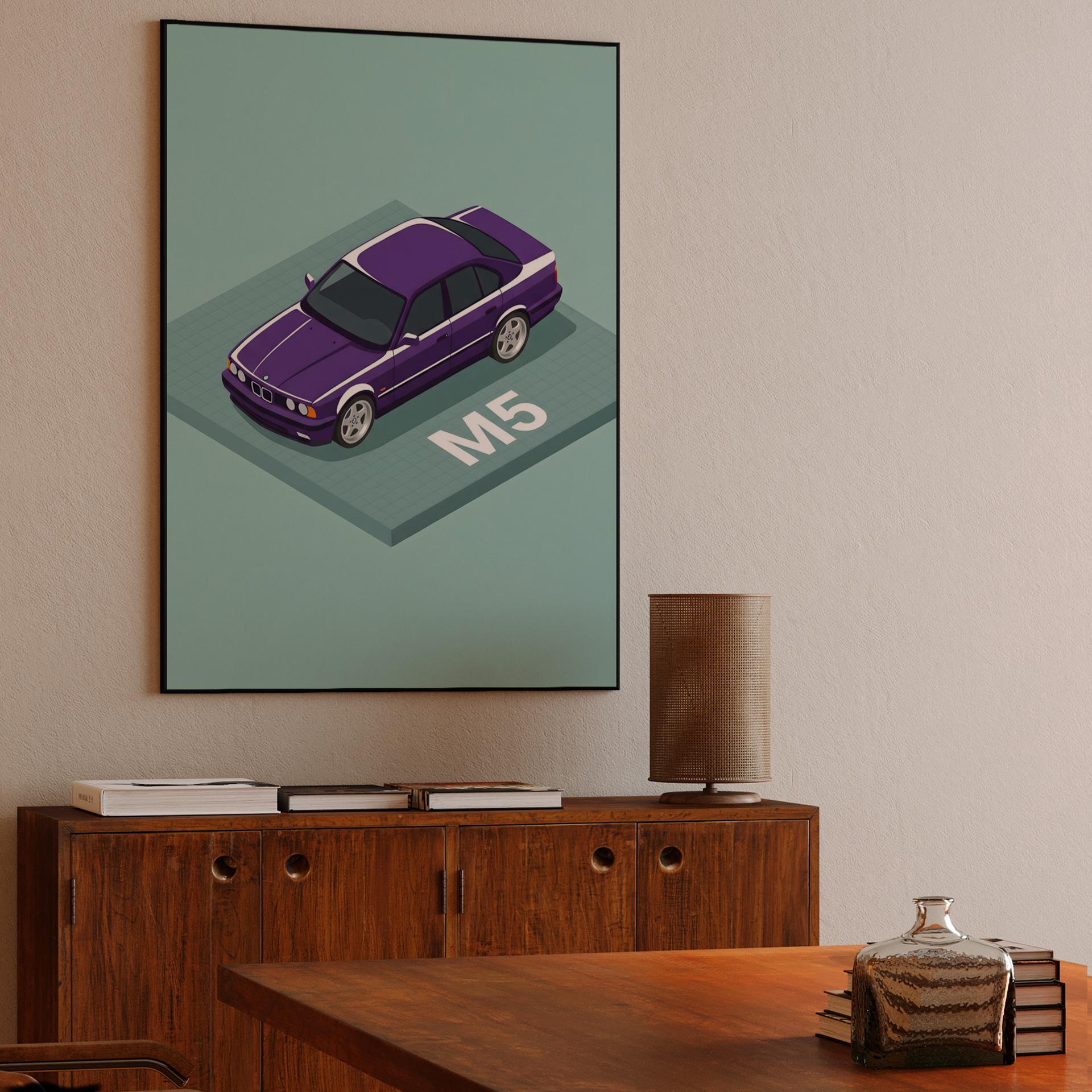 BMW E34 M5 Isometric Technical Illustration