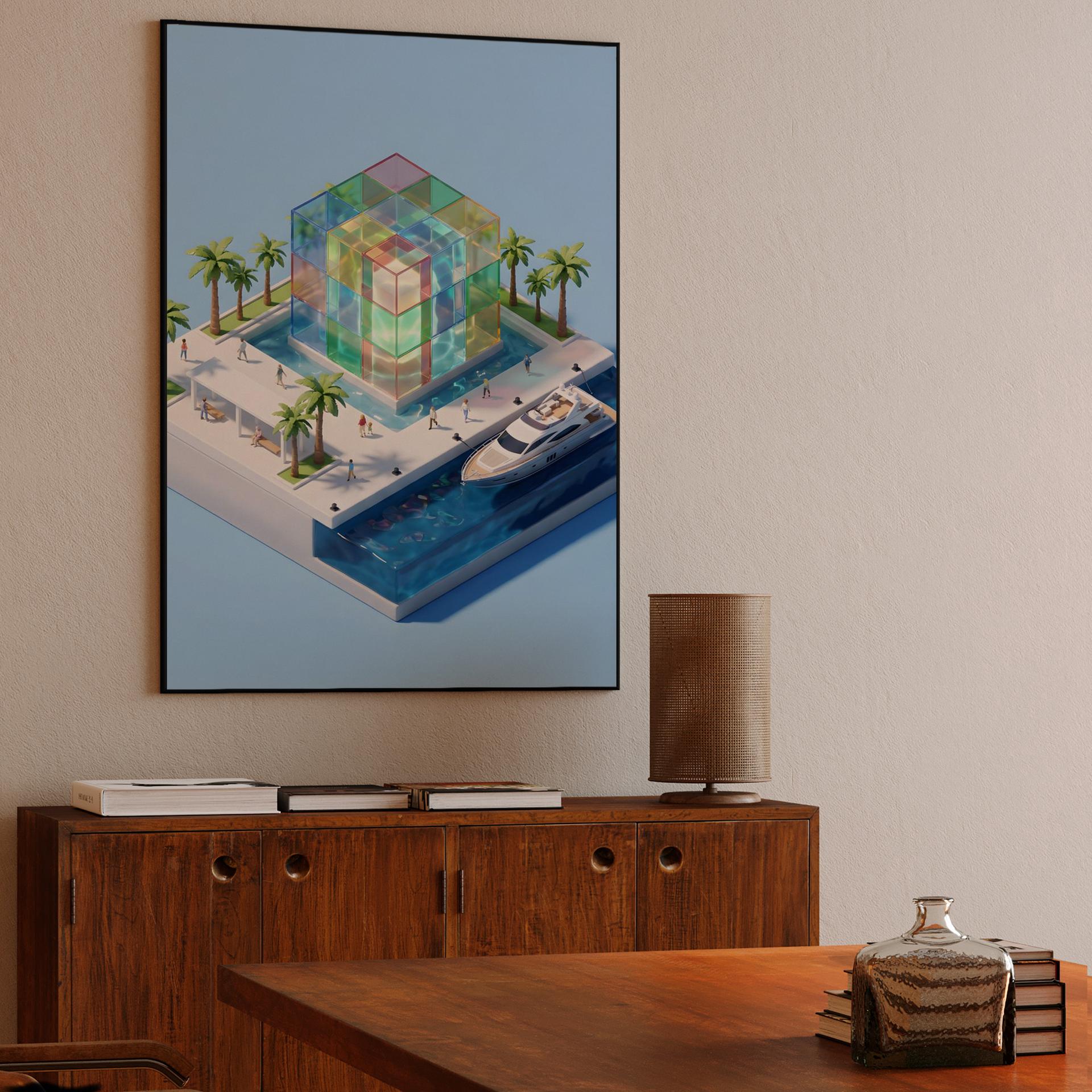 El Cubo: Centre Pompidou Málaga Isometric Diorama