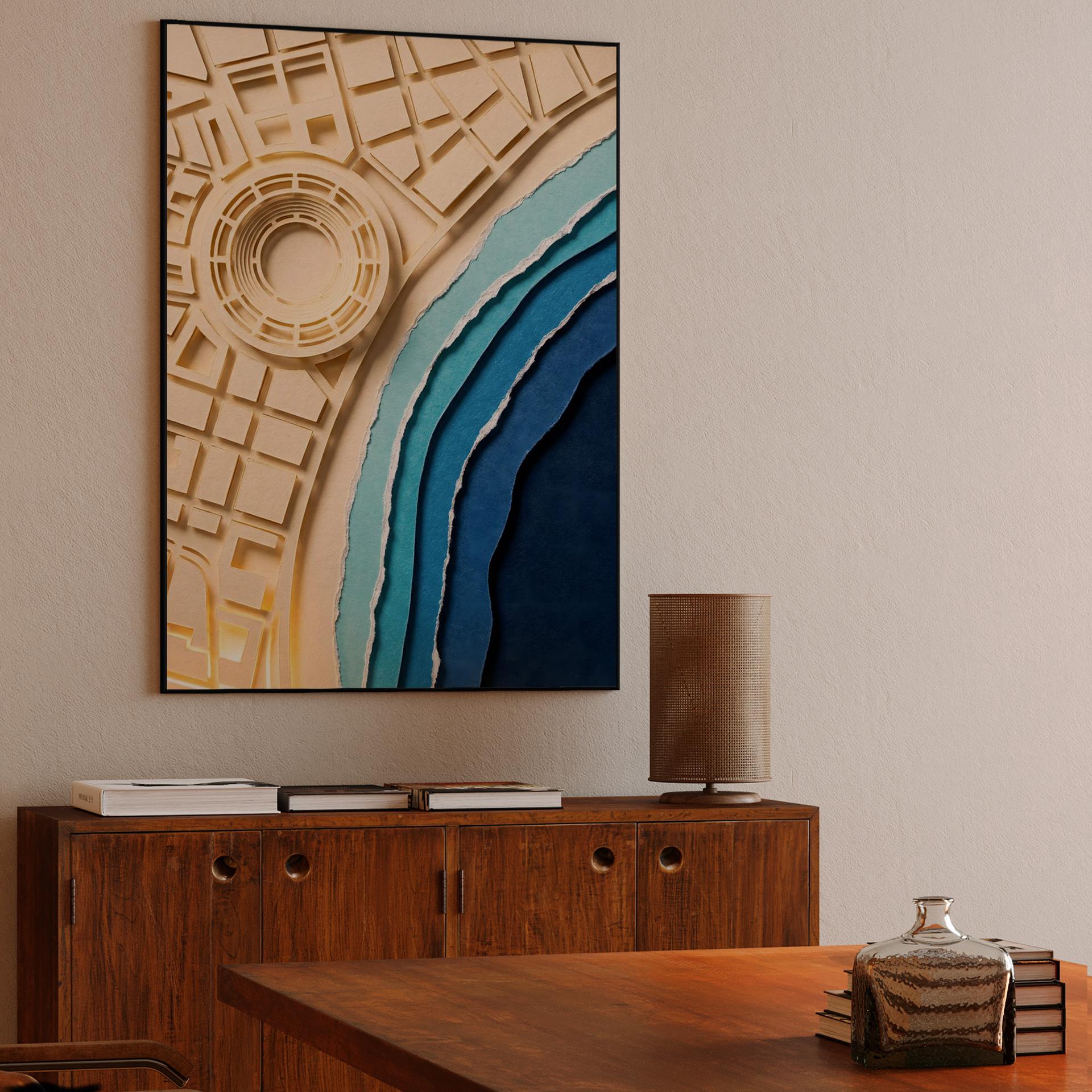 Coastal Tides of Málaga: Paper Cutout City Map