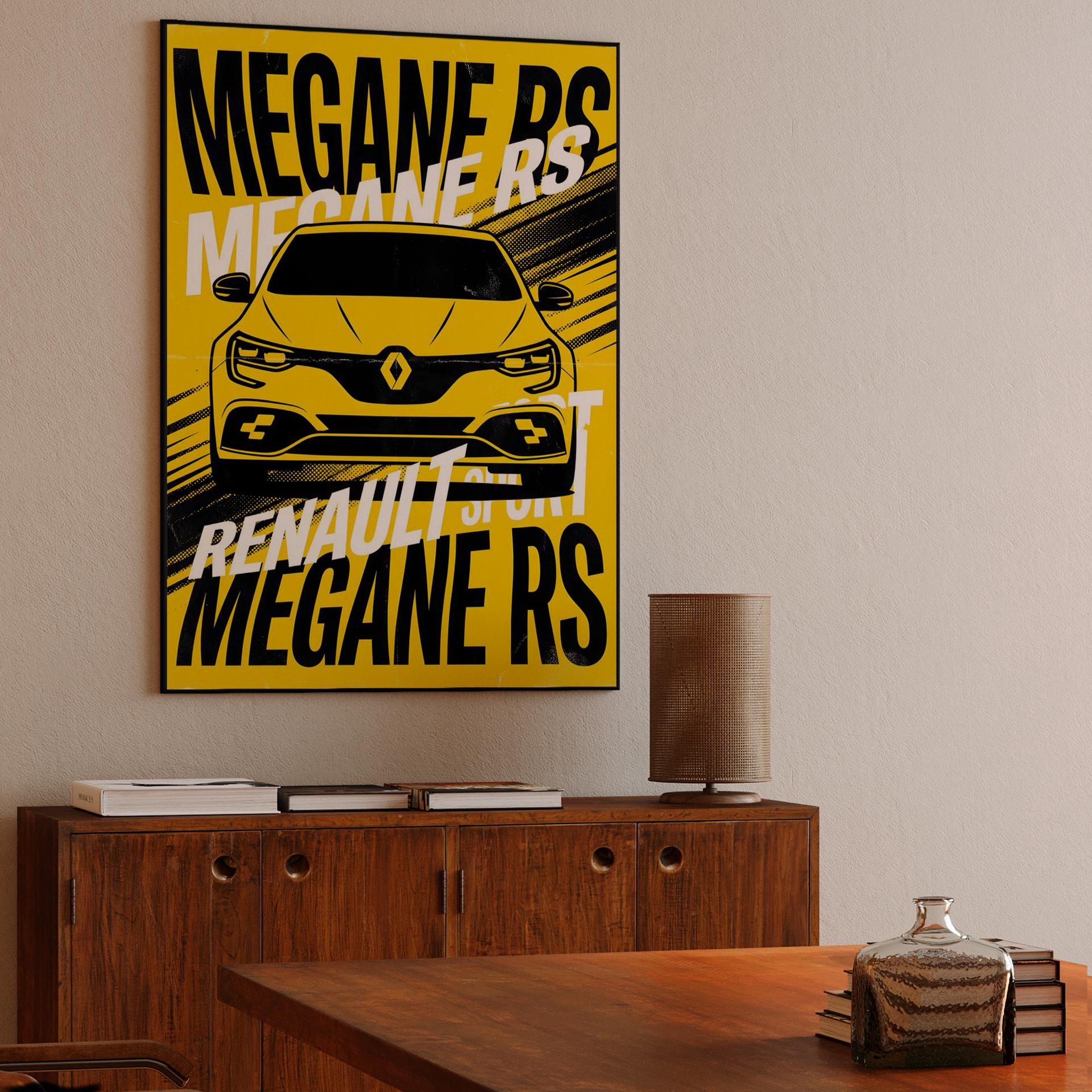 Renault Megane R.S. Yellow Sport Graphic Poster
