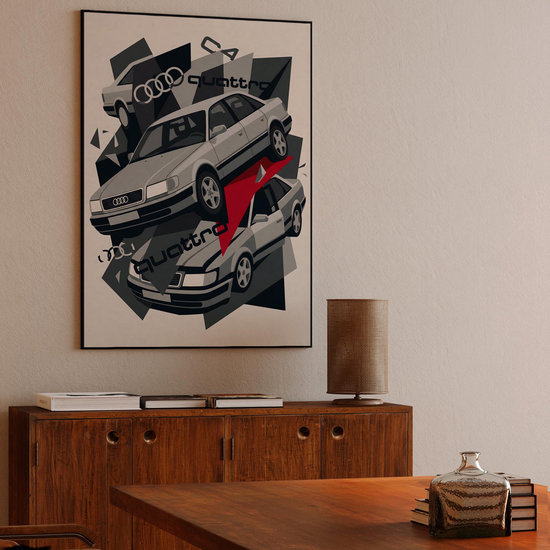 Audi 100 C4 Quattro: Geometric Shard Collage