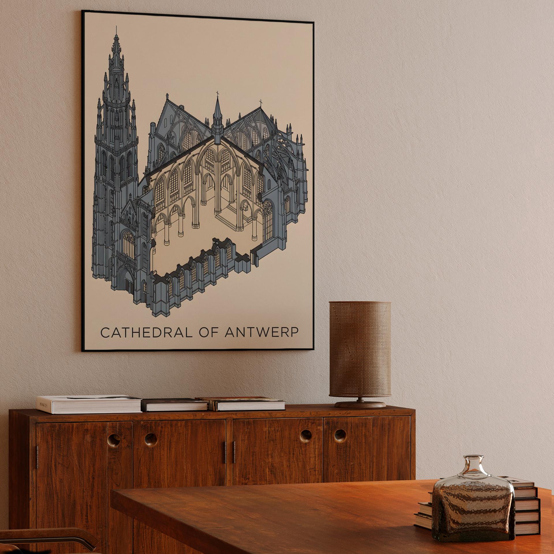 Antwerp Cathedral Isometric Cutaway